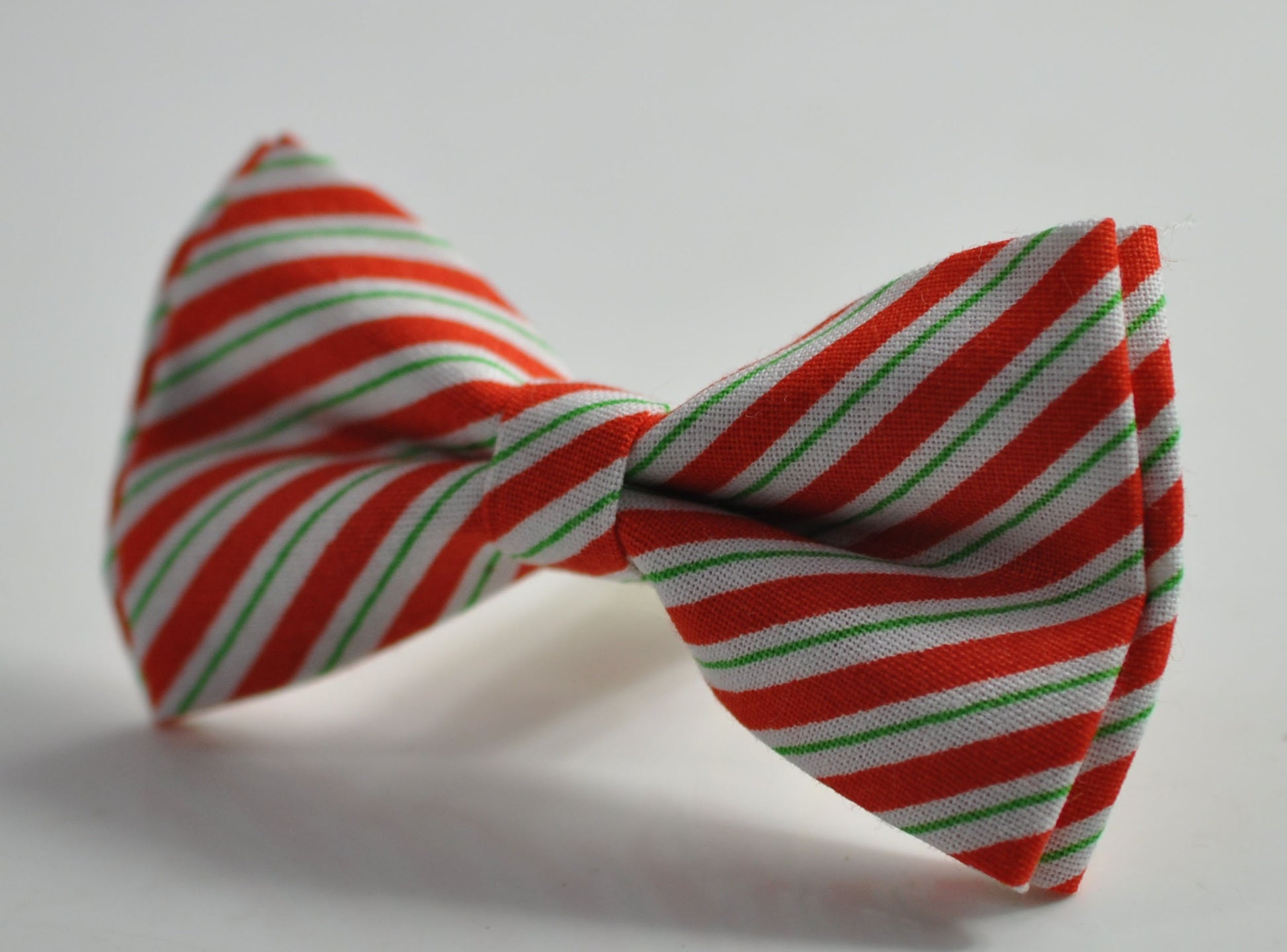 Red White Green Candy Stripes Christmas Xmas Bow tie Bowtie + Ivory Cream Suspenders Braces Men / Youth/ Boys Kids / Baby Infant Toddler