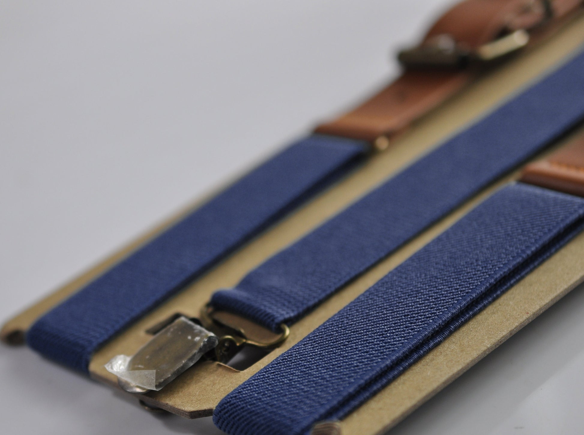 Navy blue and Tan Brown Bow tie Bowtie + Navy Blue Elastic Suspenders Braces Men / Youth/ Boys Kids / Baby Infant Toddler