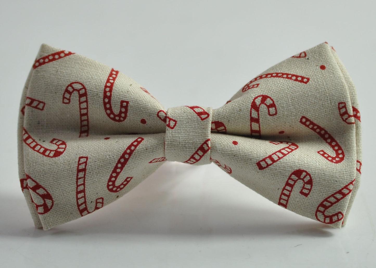 Candy Cane Canes Stick Christmas Xmas Cotton Bow tie Bowtie + Ivory Cream Suspenders Braces for Men / Youth/ Boys Kids / Baby Infant Toddler