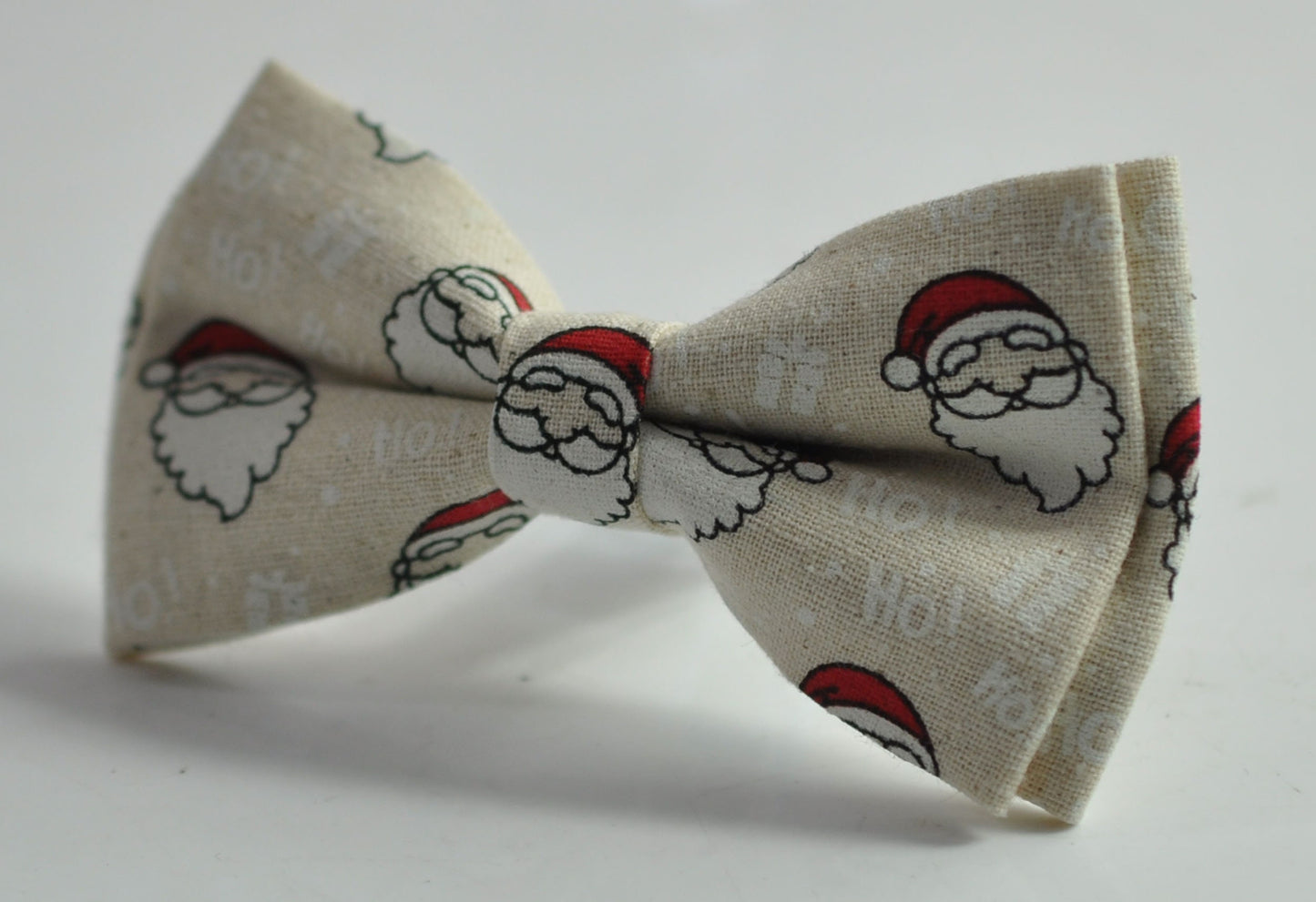 Santa Print Christmas Xmas Cotton Bow tie Bowtie + Tan Brown Elastic Suspenders Braces for Men / Youth/ Boys Kids / Baby Infant Toddler