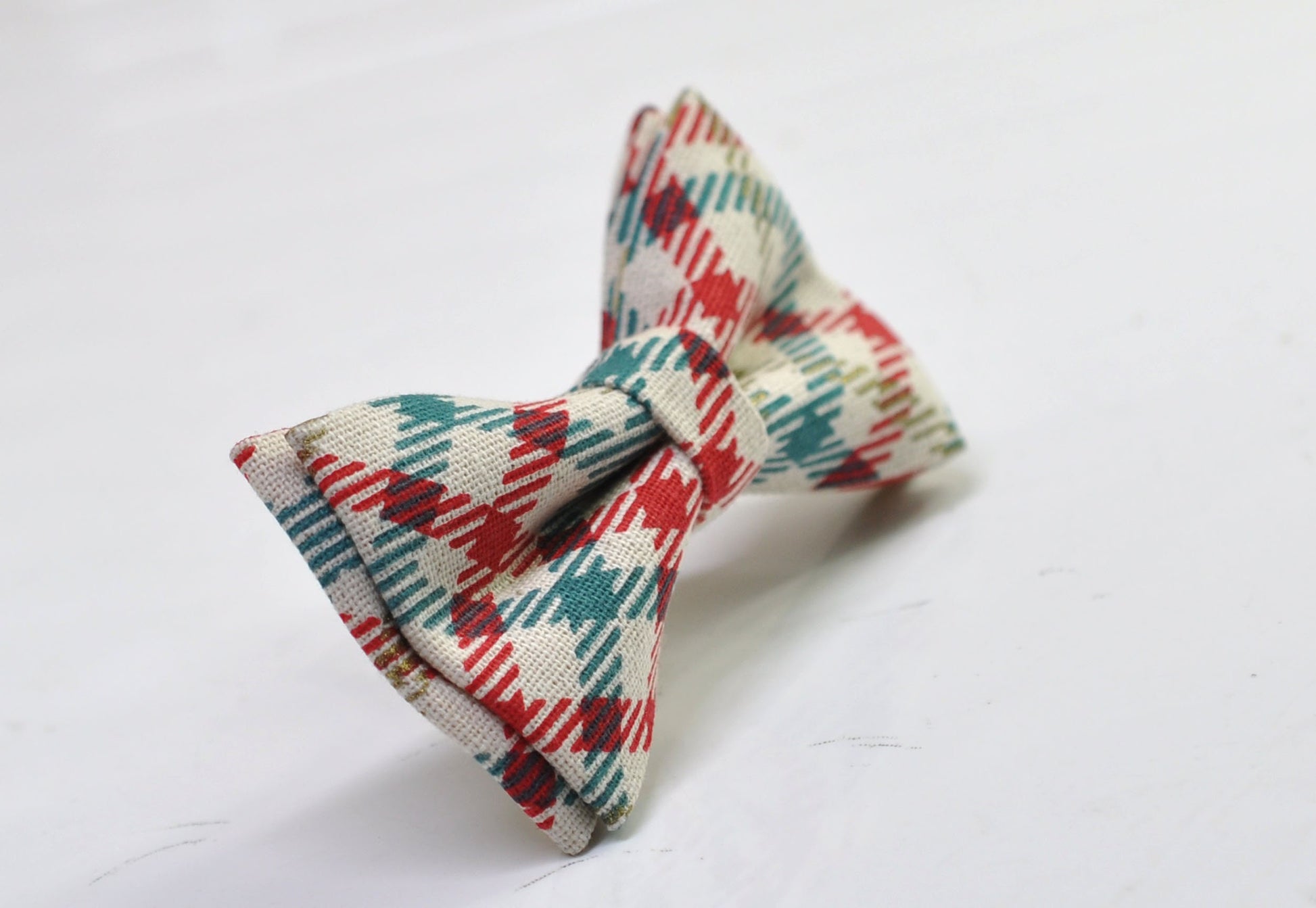 Red Blue Cream Tartan Checkered Christmas Xmas Bow tie Bowtie + Red Elastic Suspenders Braces Men /Youth/ Boys Kids / Baby Infant Toddler