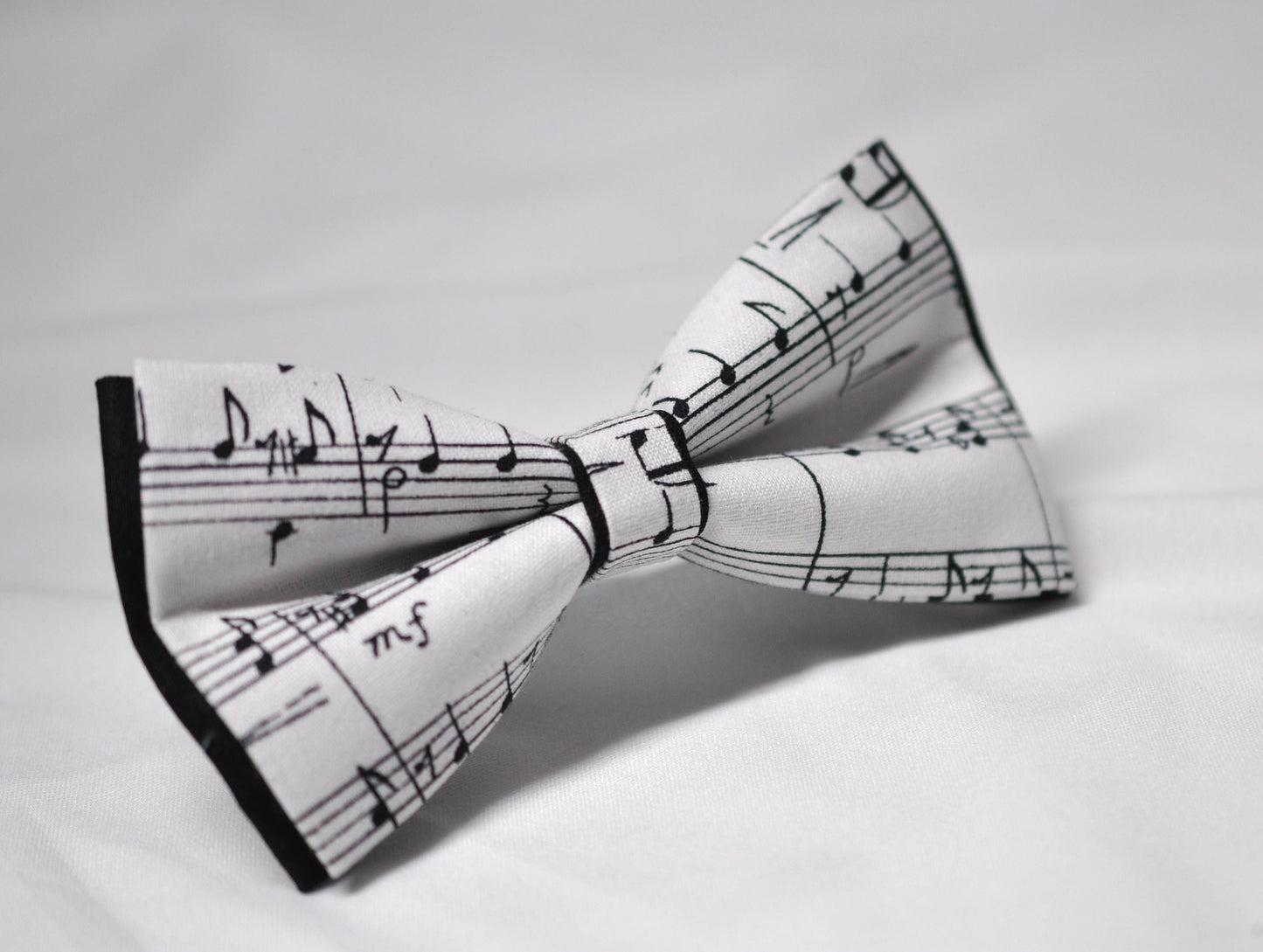 Black White Cotton Sheet Music Notes Bow Tie Bowtie for Baby Infant Toddler/ Page Boy Kids Toddler / Teenage Youth / Adult