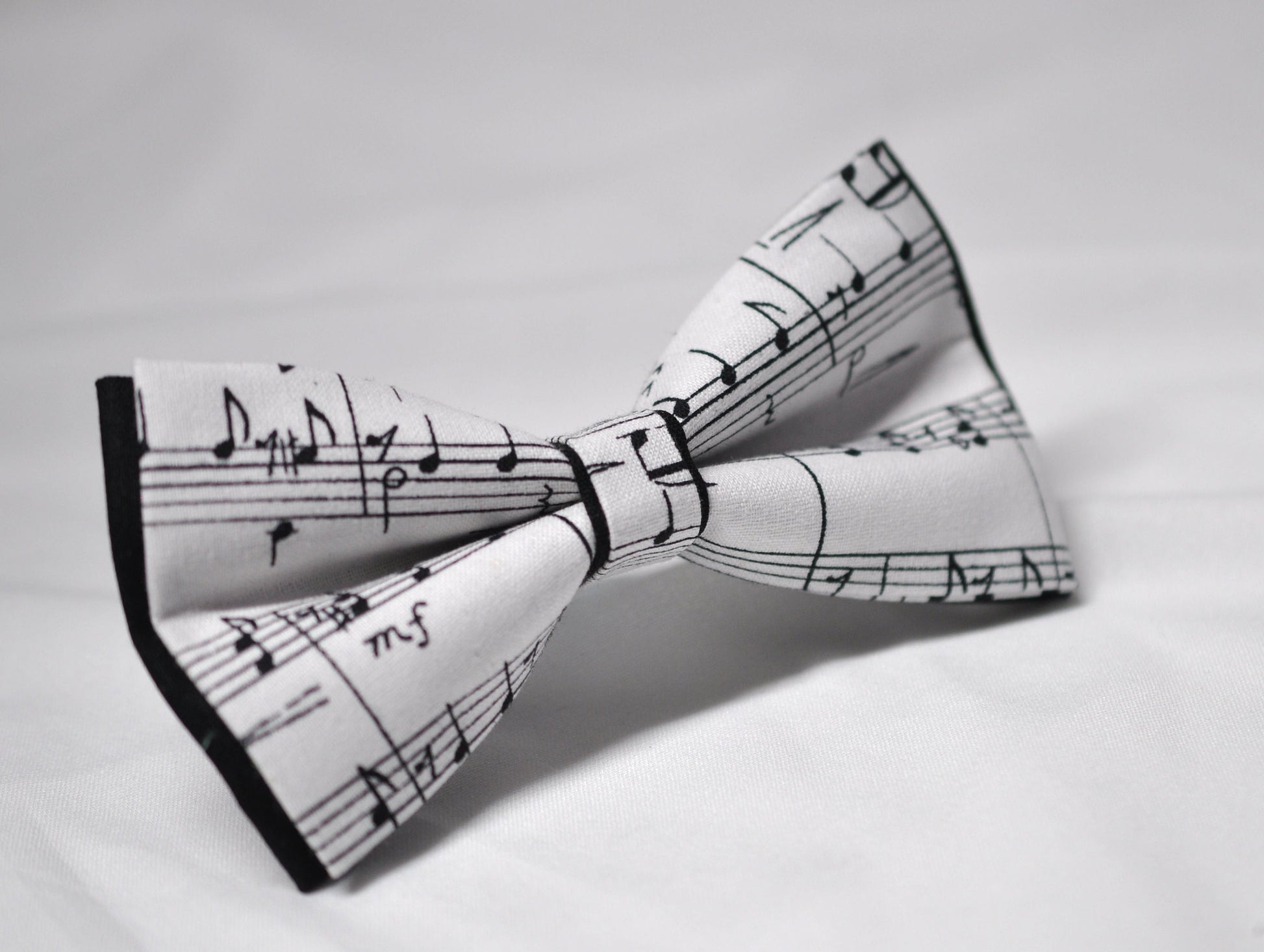 Black White Cotton Sheet Music Notes Bow Tie Bowtie for Baby Infant Toddler/ Page Boy Kids Toddler / Teenage Youth / Adult