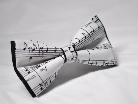 Black White Cotton Sheet Music Notes Bow Tie Bowtie for Baby Infant Toddler/ Page Boy Kids Toddler / Teenage Youth / Adult