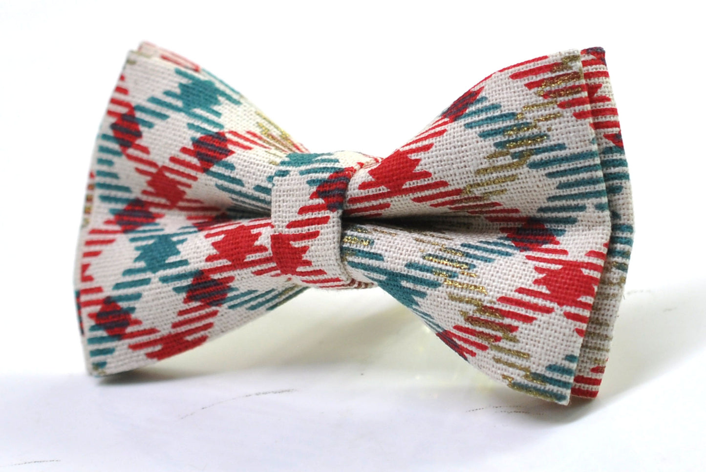 Red Blue Cream Tartan Checkered Christmas Xmas Bow tie Bowtie + Red Elastic Suspenders Braces Men /Youth/ Boys Kids / Baby Infant Toddler