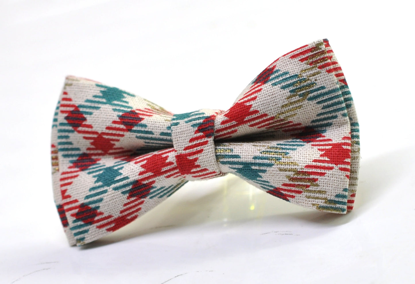 Red Blue Cream Tartan Checkered Christmas Xmas Bow tie Bowtie + Red Elastic Suspenders Braces Men /Youth/ Boys Kids / Baby Infant Toddler