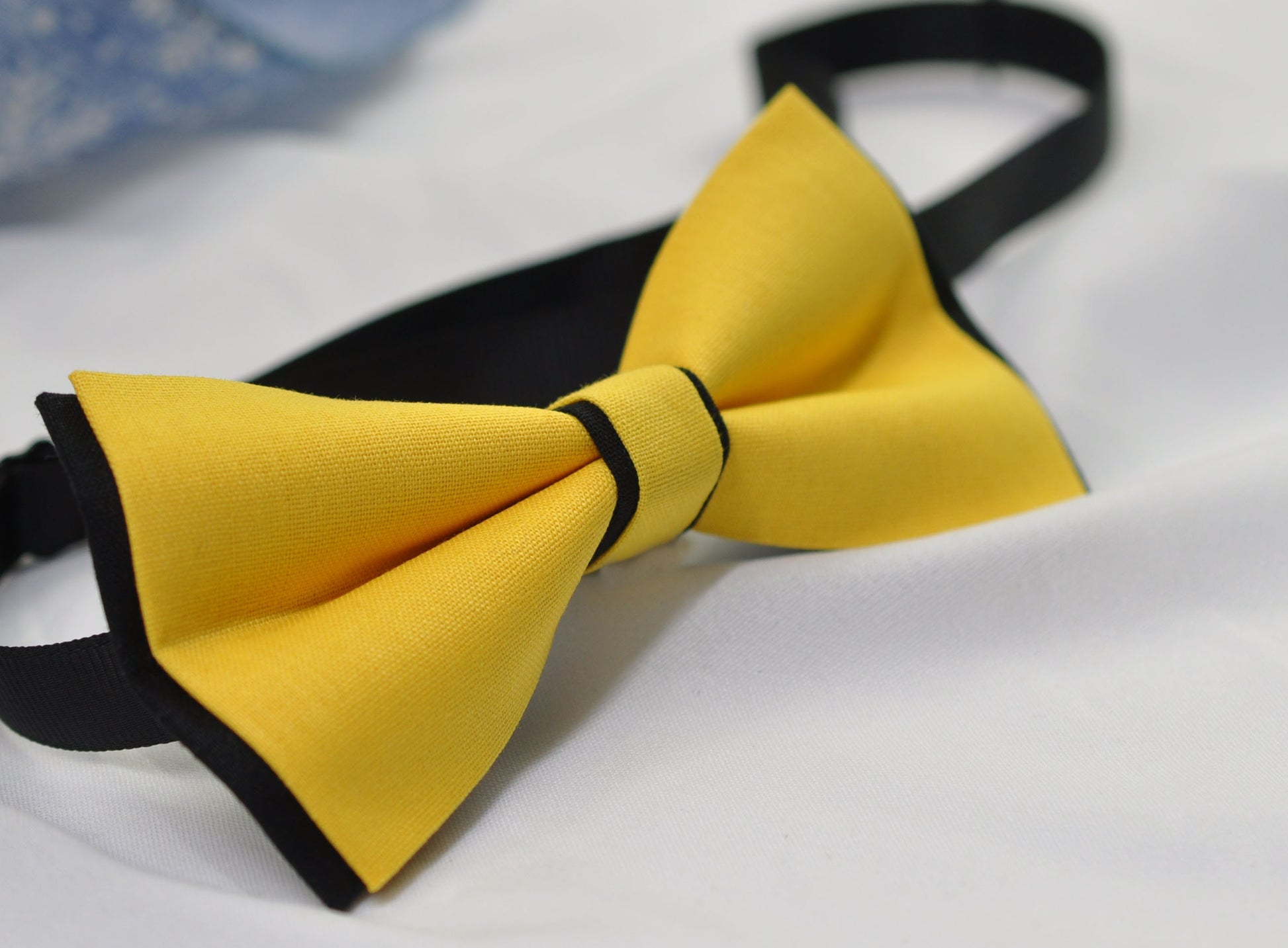 Black Yellow Cotton Pre tied Bow tie Bowtie + Yellow Elastic Suspenders Braces for Men / Youth / Boys Kids / Baby Infant Toddler