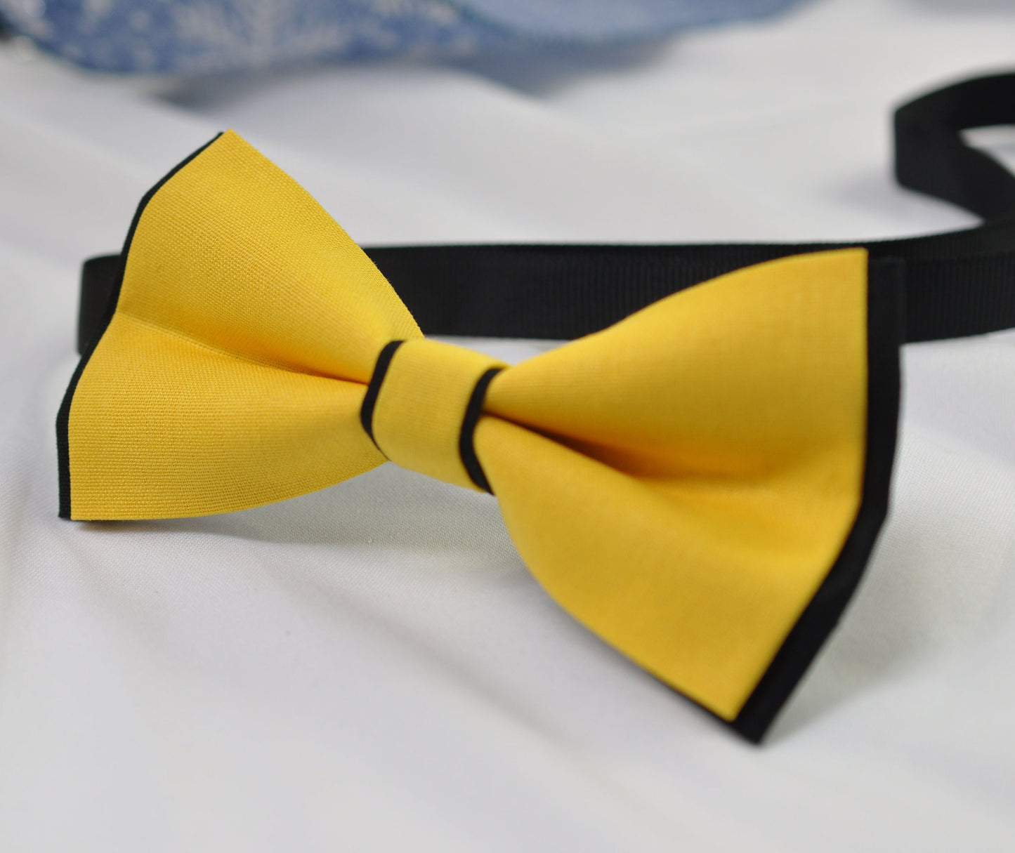 Black Yellow Cotton Pre tied Bow tie Bowtie + Yellow Elastic Suspenders Braces for Men / Youth / Boys Kids / Baby Infant Toddler