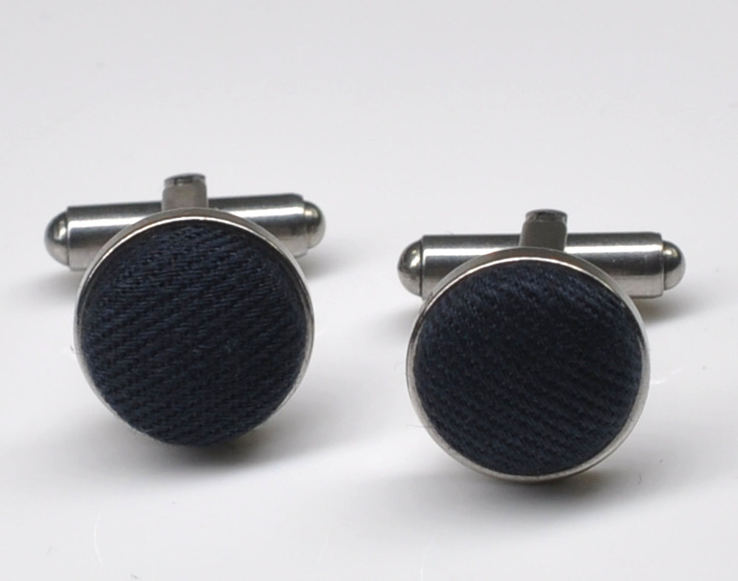 Men Women Unisex Navy Blue Dark blue Skinny 100% Cotton Necktie Neck Tie + Cufflinks Cuff links for Wedding Party Prom