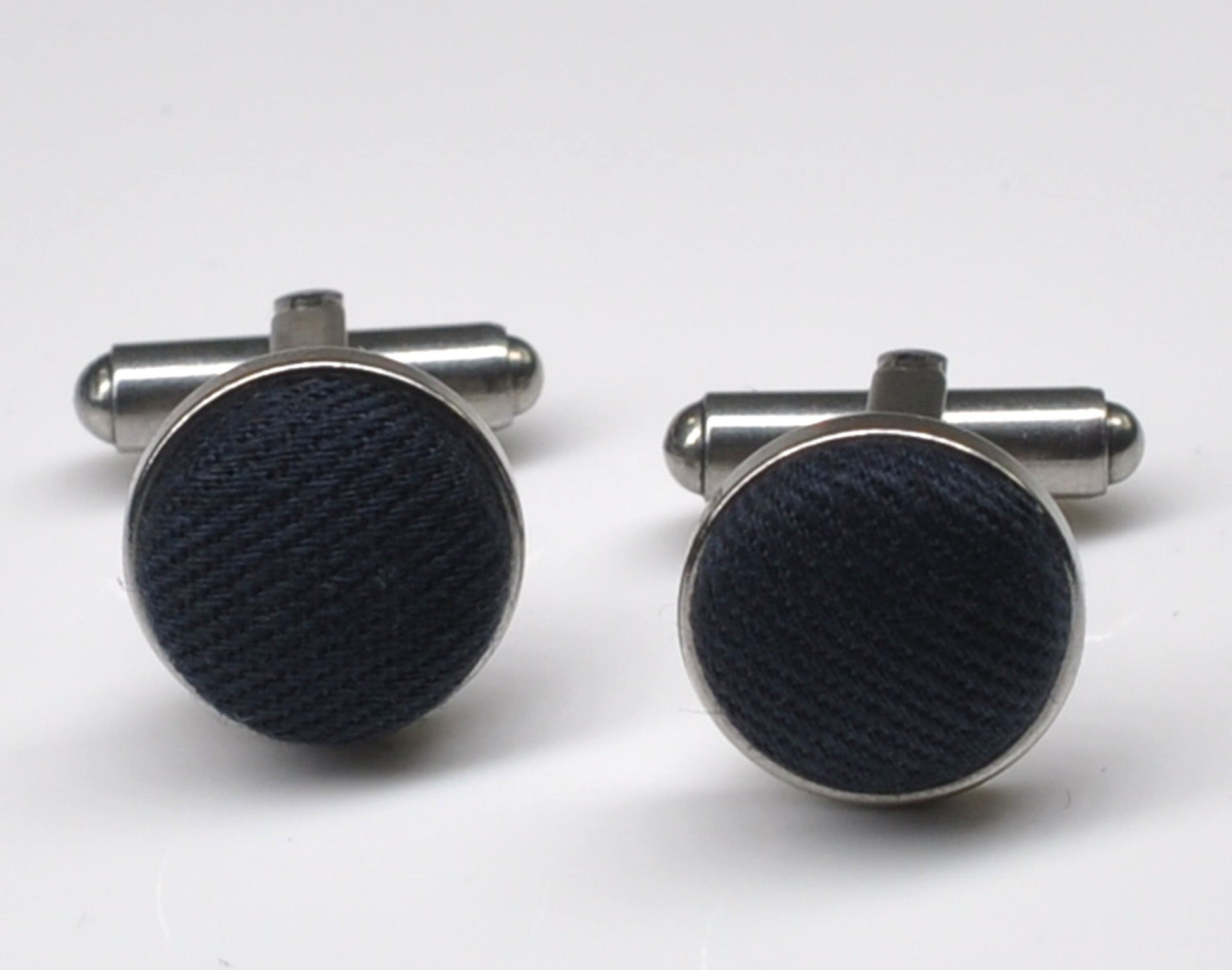 Men Women Unisex Navy Blue Dark blue Skinny 100% Cotton Necktie Neck Tie + Cufflinks Cuff links for Wedding Party Prom