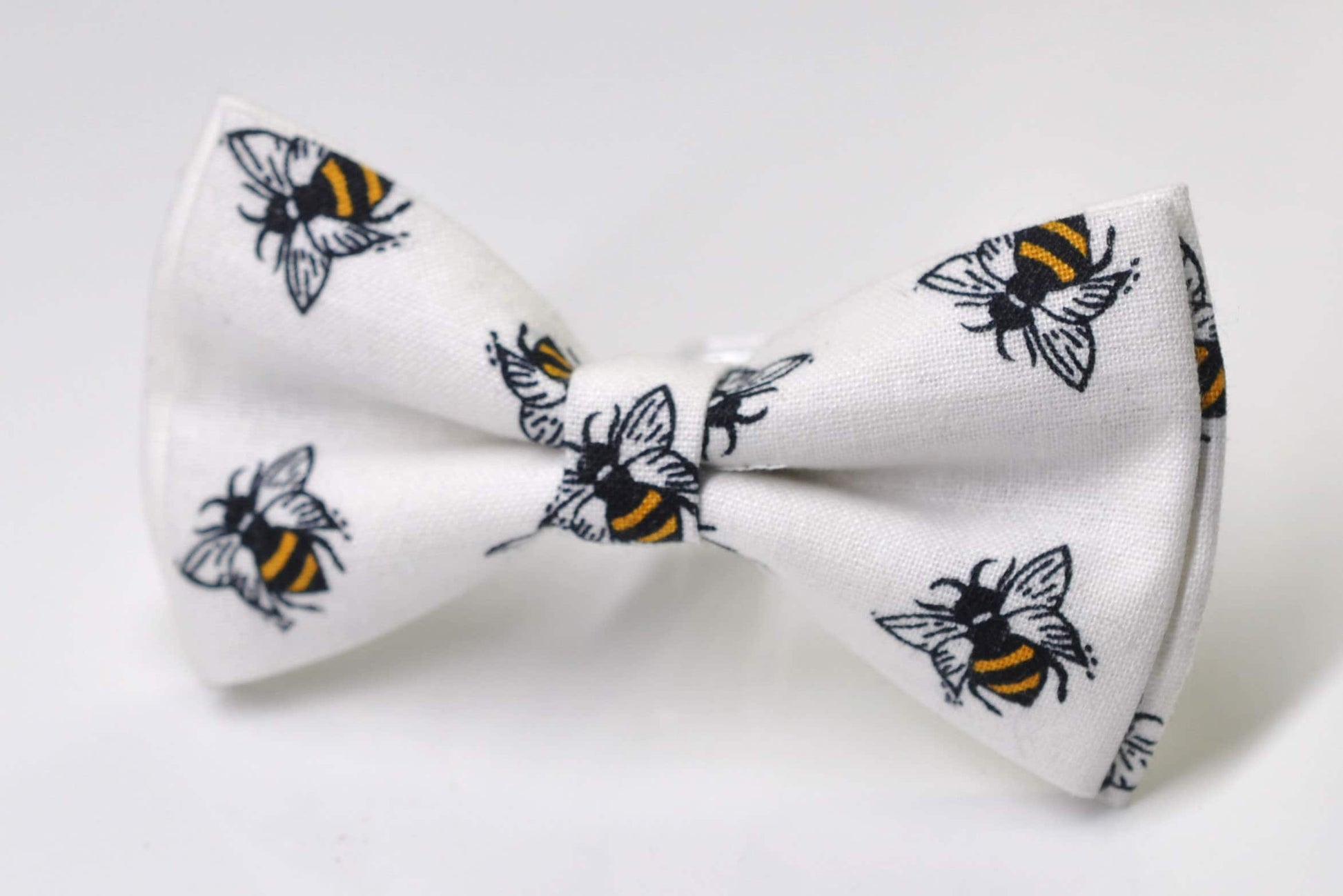 Black Yellow White Bees Bee Print Pretied Bow tie Bowtie+ Black Elastic Suspenders Braces for Men / Youth / Boys Kids / Baby Infant Toddler