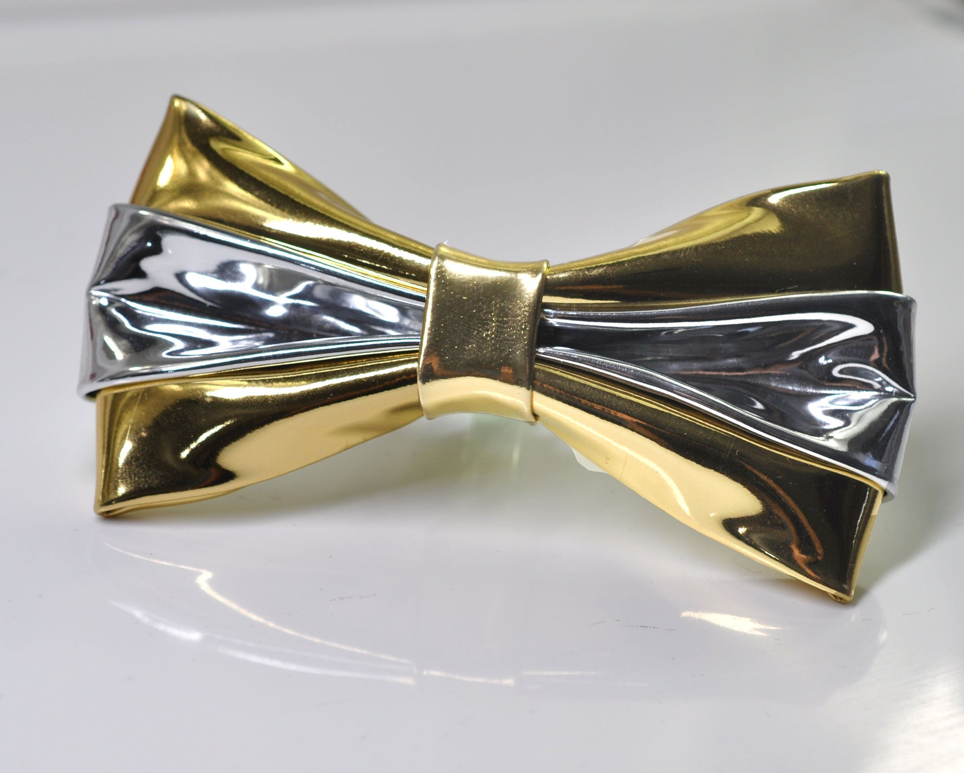 Gold Silver Faux Leather Shining Bow Tie Bowties Wedding Party for All Ages Men / Youth Teenage / Boy KIds / Baby infant Toddler