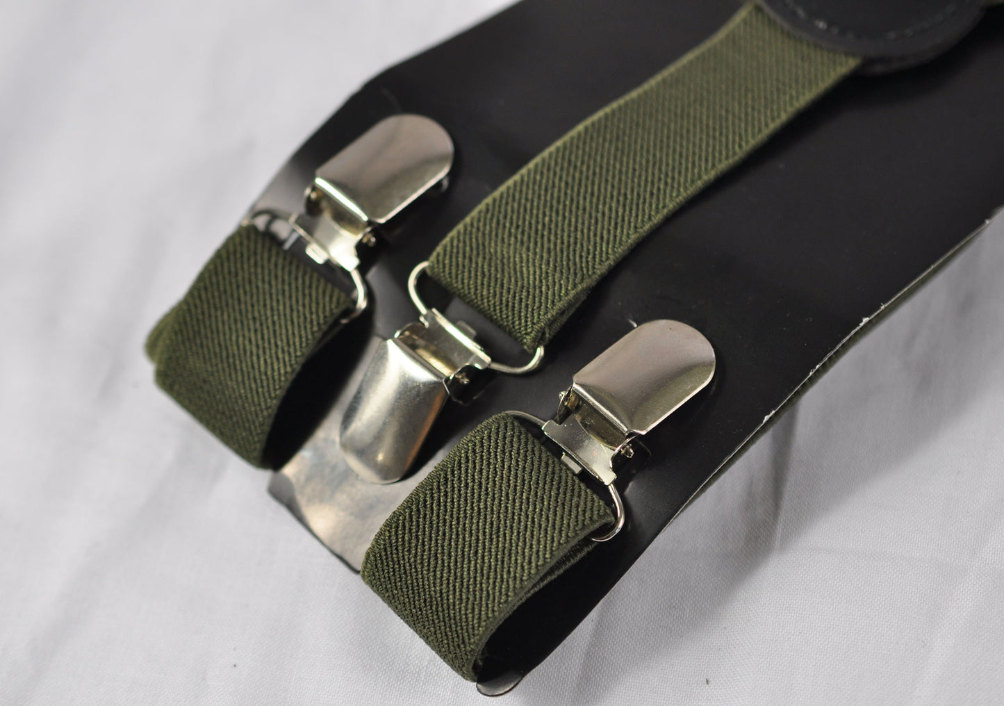 Olive Army Green Bow tie + Elastic Suspenders Braces + Pocket Square Hanky Handkerchief+ Cufflinks for Men / Youth / Boys Kids / Baby Infant