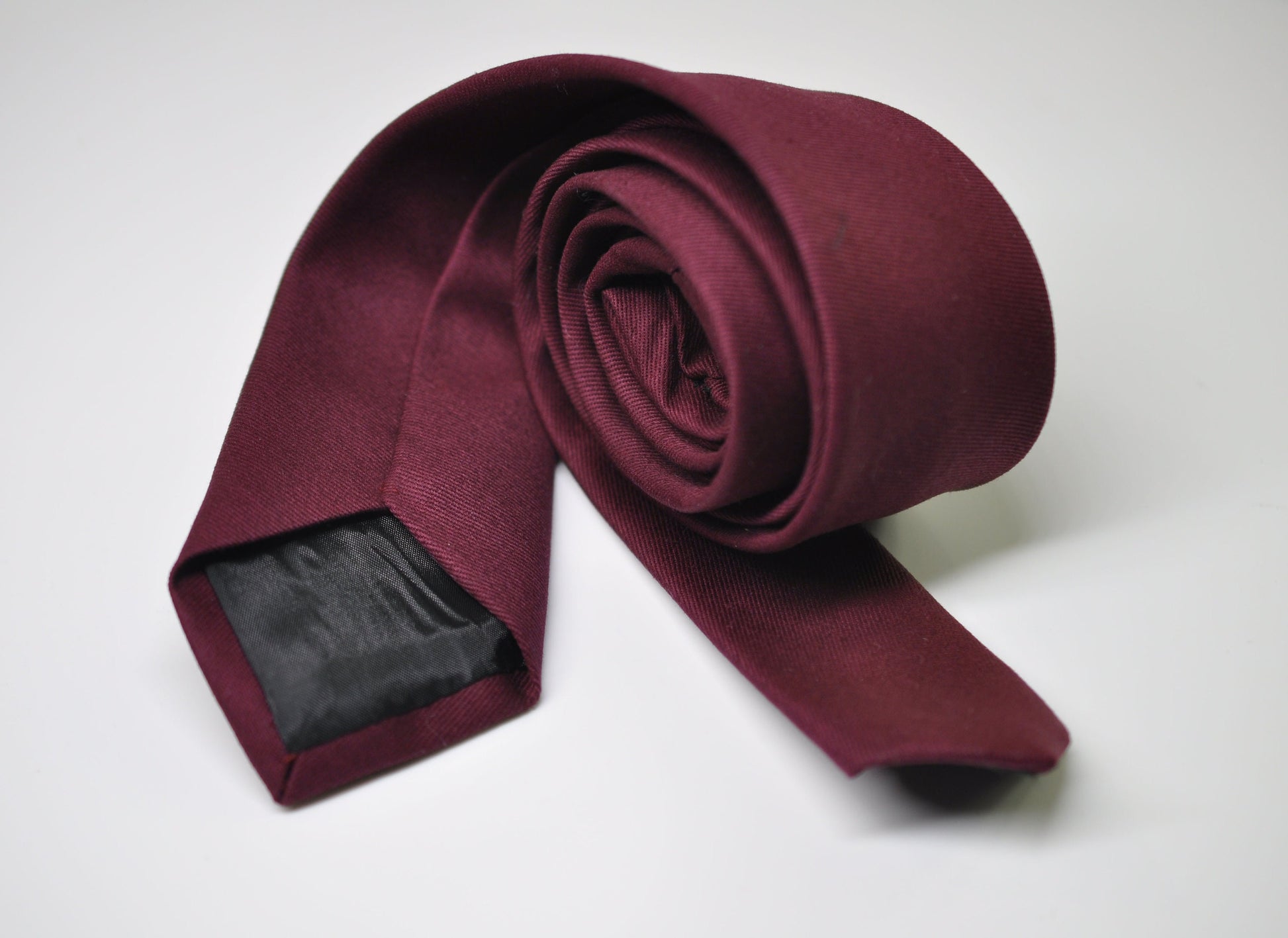 Men Women Unisex Burgundy Wine Red Skinny 100% Cotton Necktie Neck Tie for Wedding Party Prom