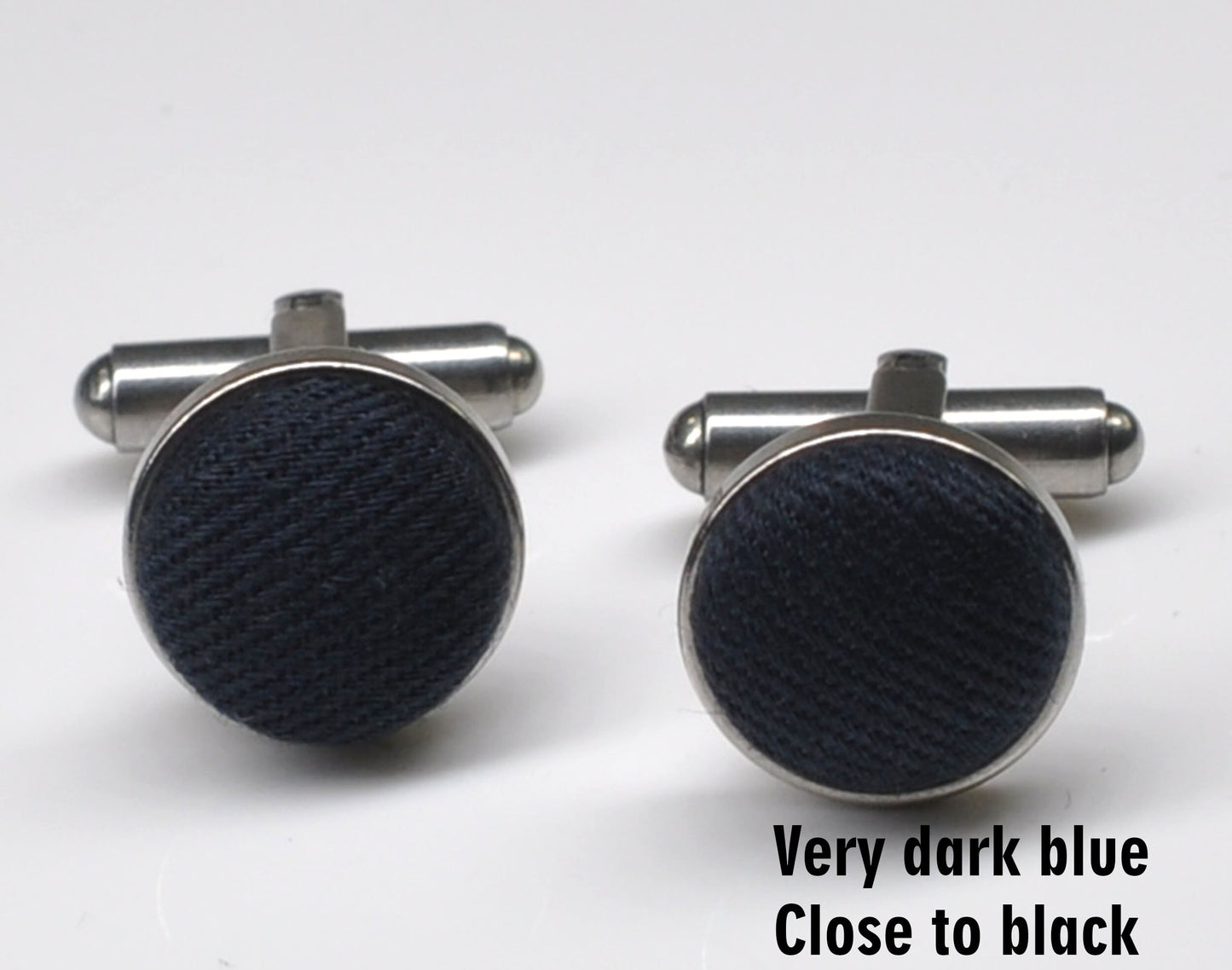 Men Women Unisex Navy Blue Dark blue Skinny 100% Cotton Necktie Neck Tie + Cufflinks Cuff links for Wedding Party Prom