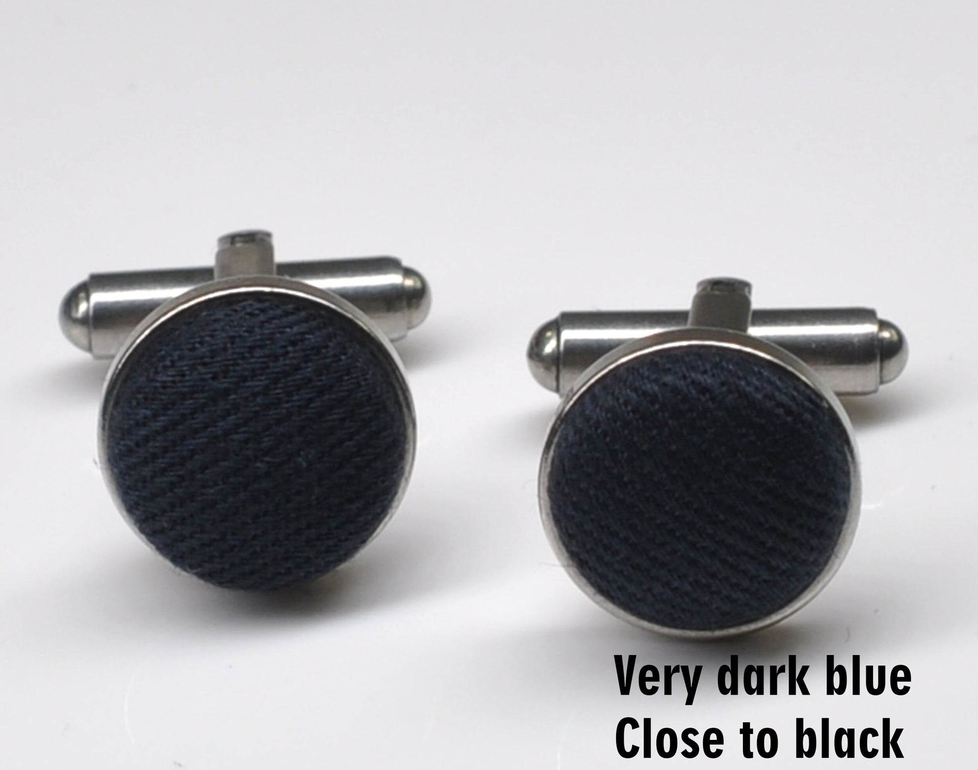 Men Women Unisex Navy Blue Dark blue Skinny 100% Cotton Necktie Neck Tie + Cufflinks Cuff links for Wedding Party Prom