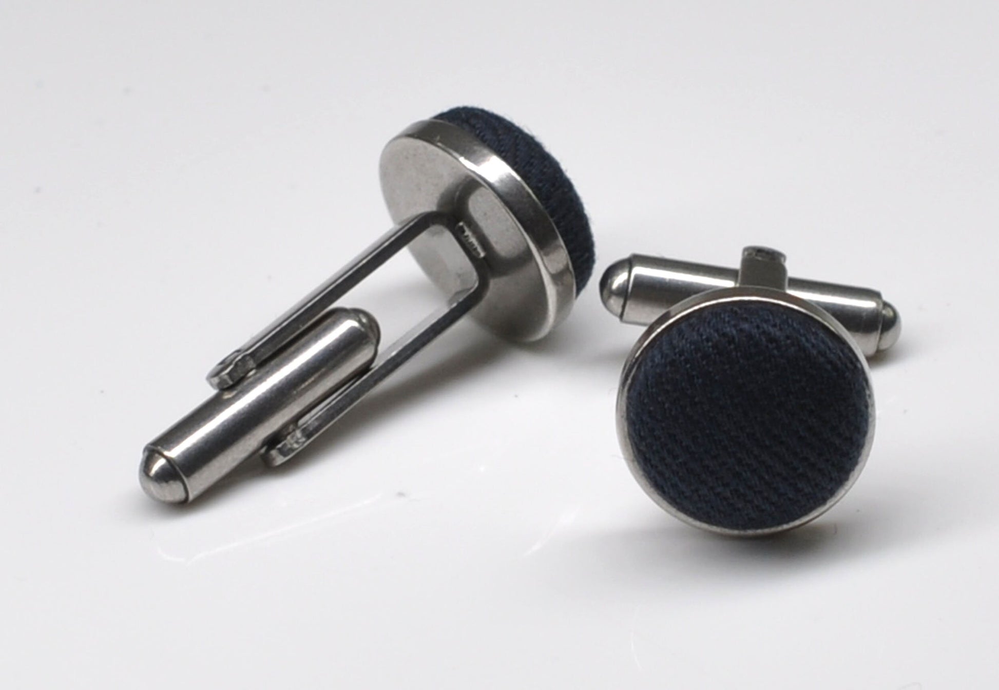 Men Women Unisex Dark Navy Blue Cotton Bow tie Bowtie Neck tie Necktie Cuff Links Cufflinks