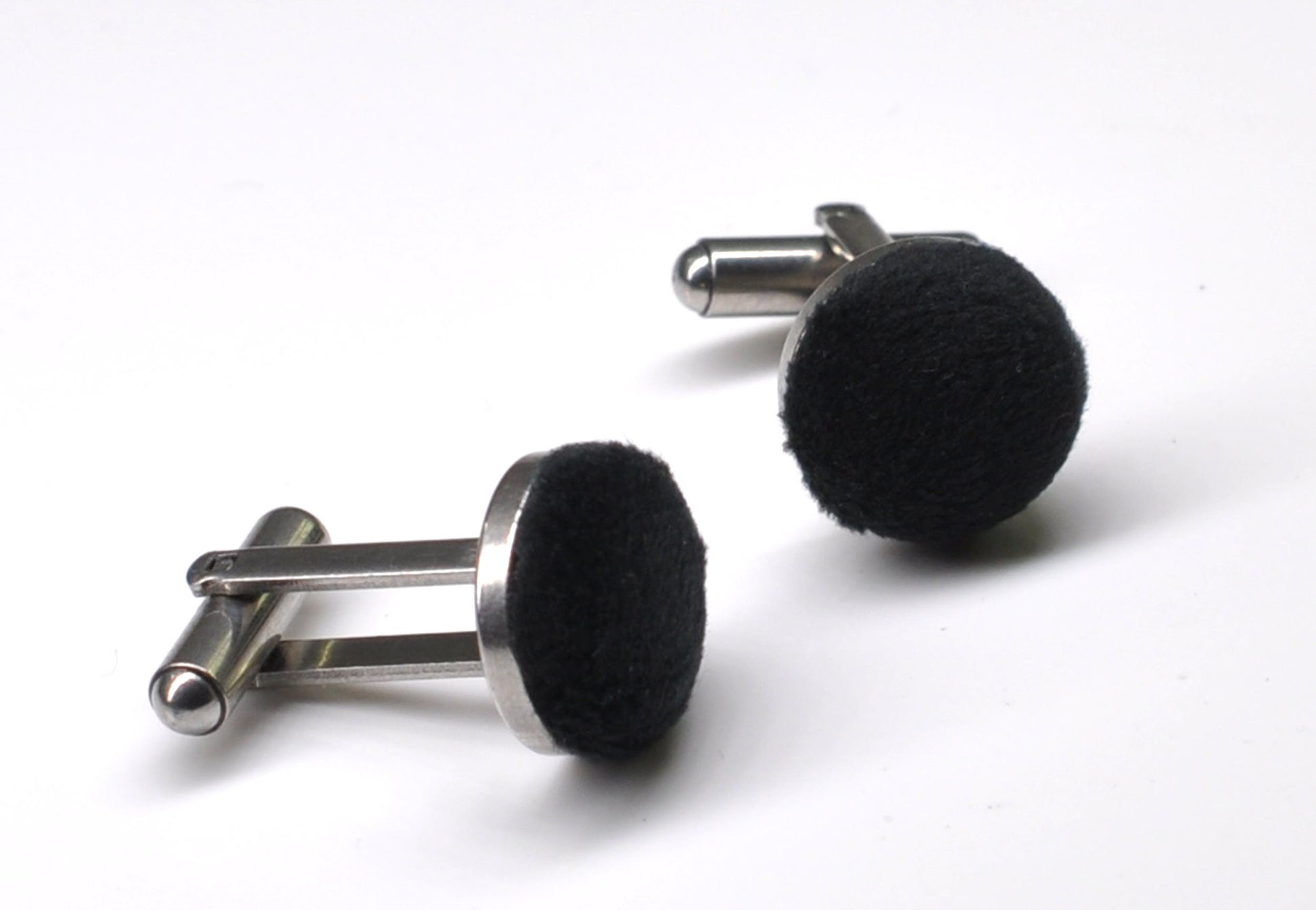 Black Velvet Silver Leather Bow tie + Elastic Suspenders Braces + Cufflinks Cuff Links Men / Youth/ Boys Kids / Baby Infant Toddler