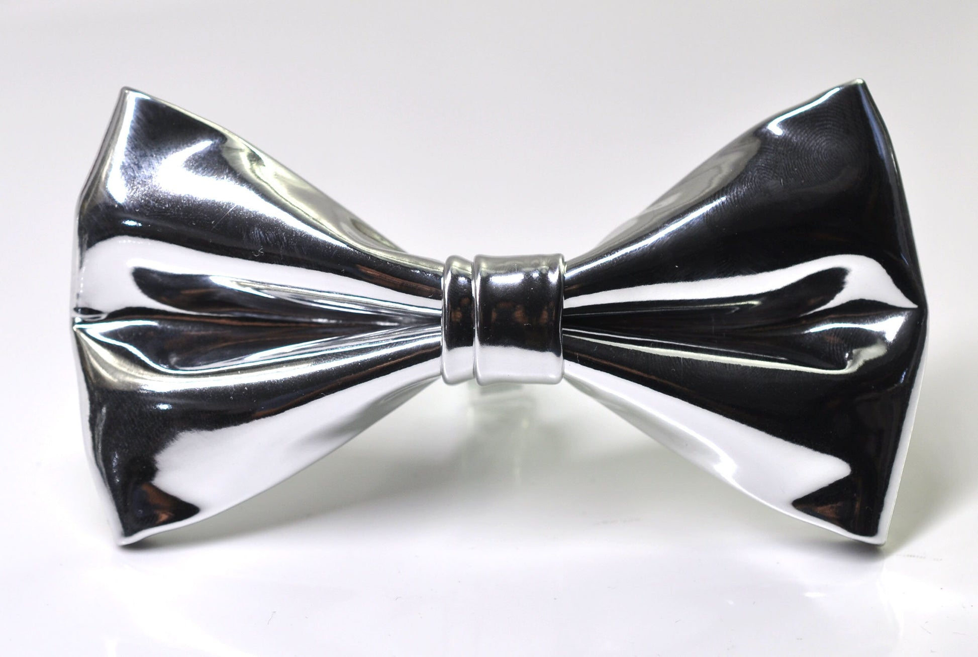 Black Silver Faux Leather Shining Bow Tie Bowties Wedding Party for All Ages Men / Youth Teenage / Boy KIds / Baby infant Toddler
