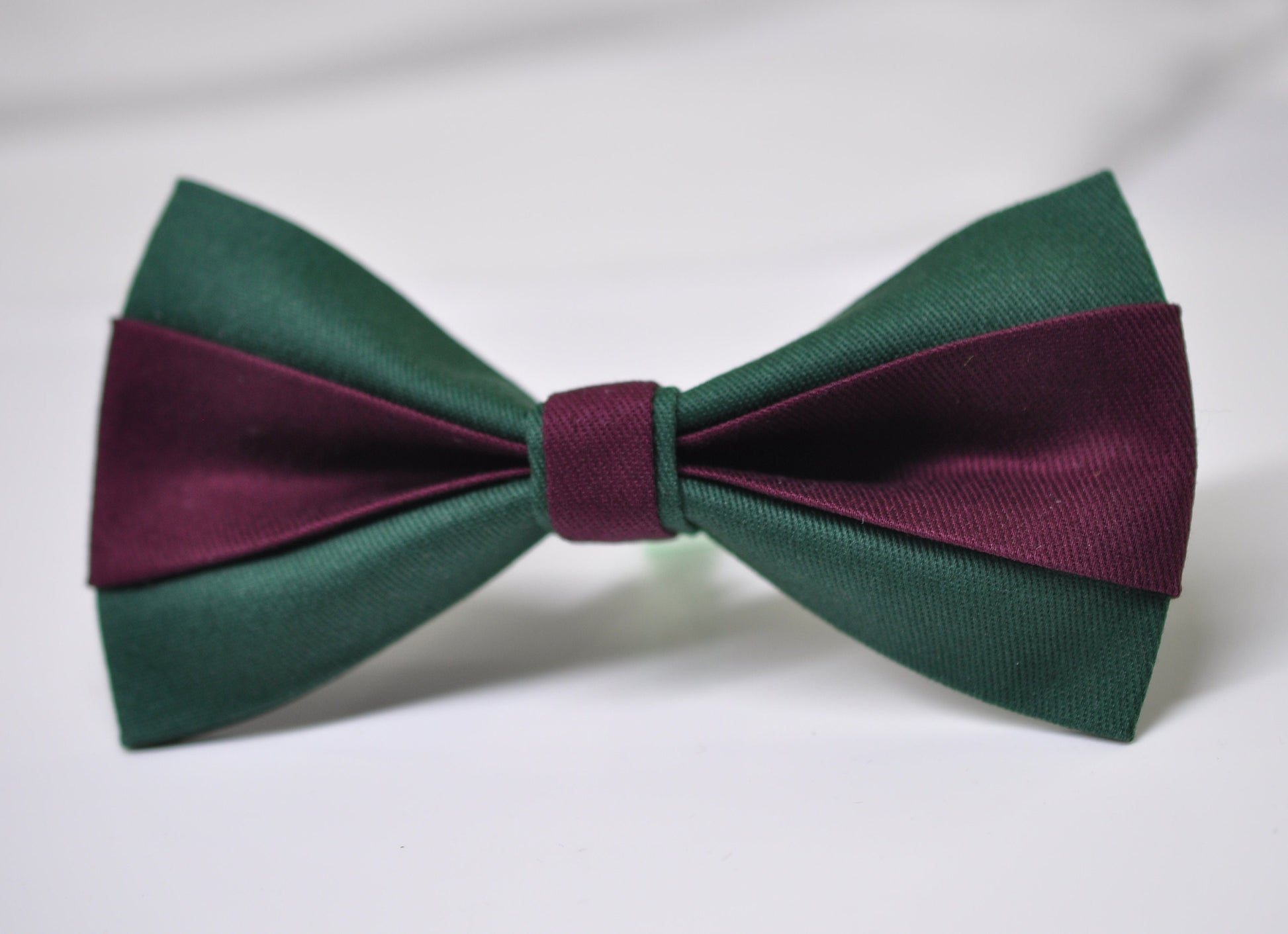 Burgundy Wine Red and Emerald Bottle Green Cotton Pre tied Bow tie Bowtie for Men Adult / Youth Teenage / Boy Kids / Baby Infant