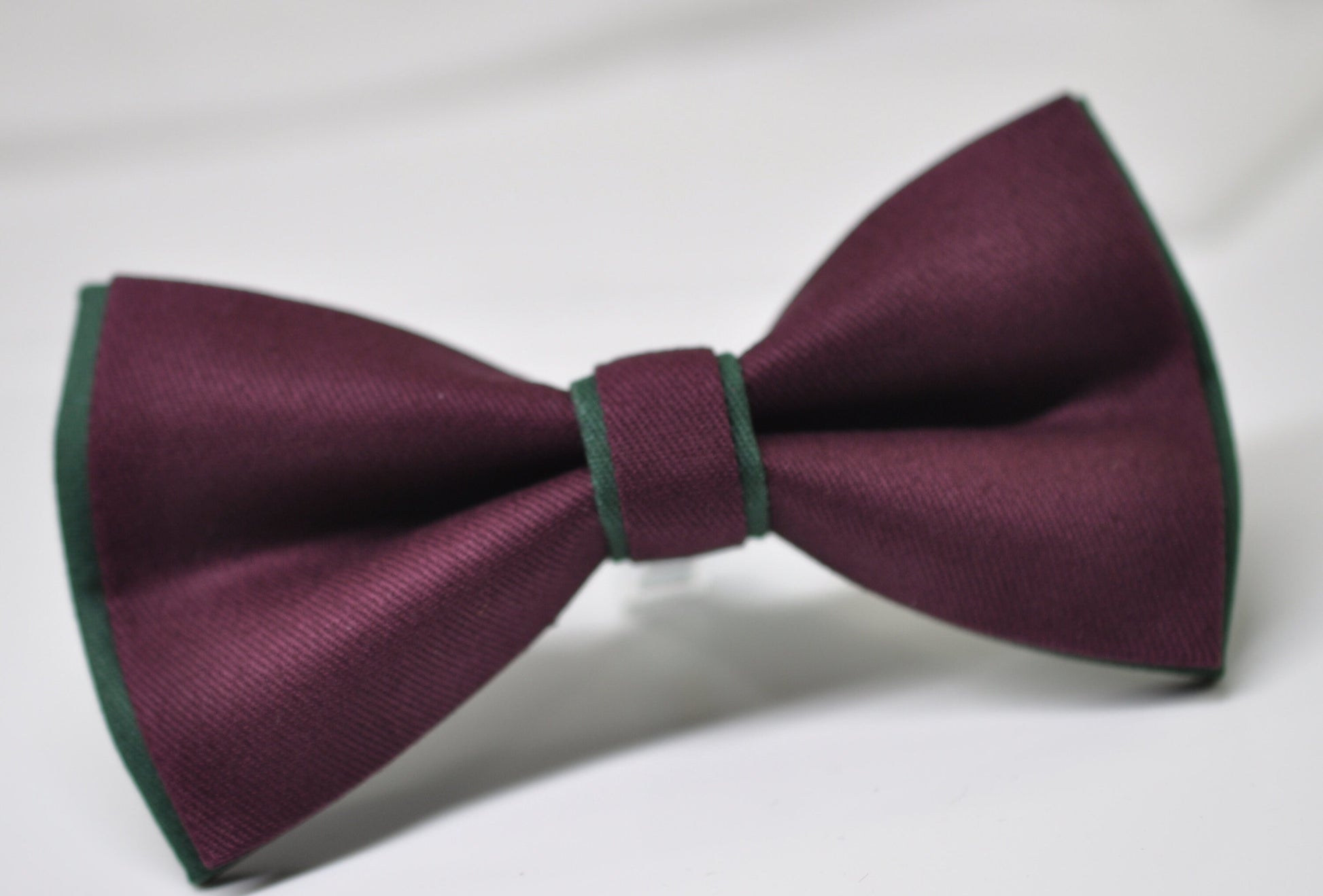 Burgundy Wine Red and Emerald Bottle Green Cotton Pre tied Bow tie Bowtie for Men Adult / Youth Teenage / Boy Kids / Baby Infant