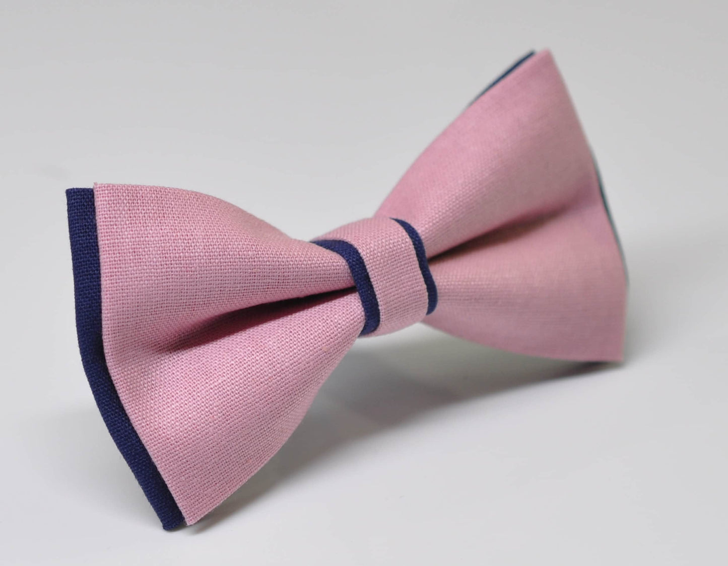 Navy Blue and Dusty Pink Musk Pink Cotton Pre tied Bow tie Bowtie for Men Adult / Youth Teenage / Boy Kids / Baby Infant