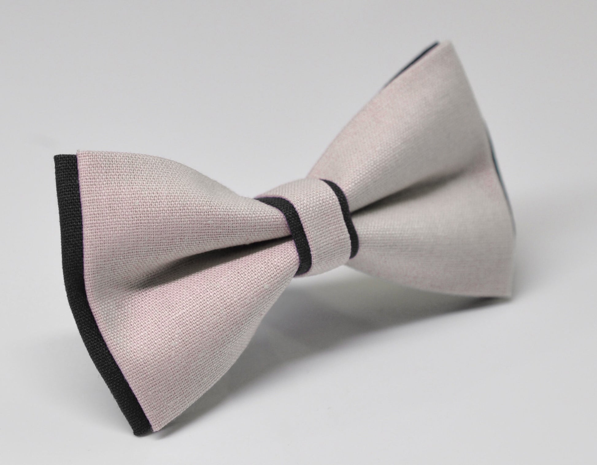 Black and Sand Pale Brown Beige Cotton Pre tied Bow tie Bowtie for Men Adult / Youth Teenage / Boy Kids / Baby Infant