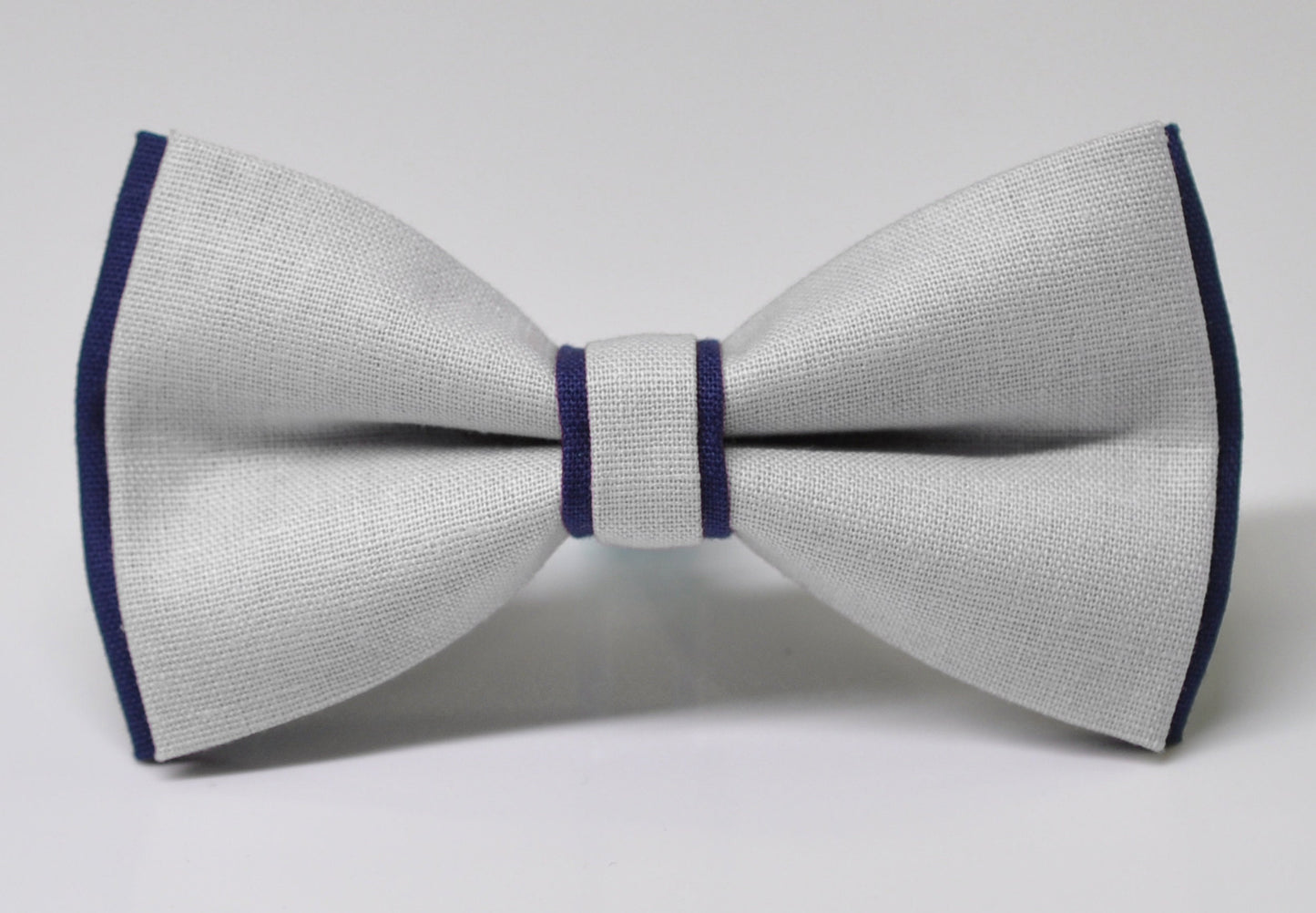 Navy Blue and Silver Grey Gray Cotton Pre tied Bow tie Bowtie for Men Adult / Youth Teenage / Boy Kids / Baby Infant