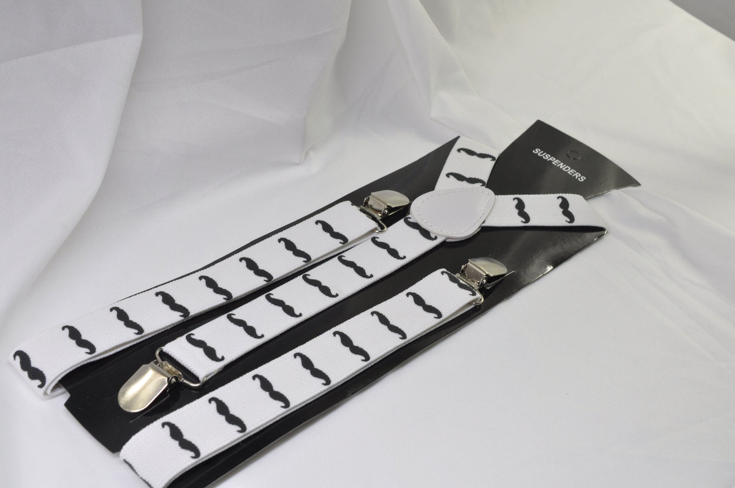25mm Wide White Black Beard Mustache Paint Elastic Suspenders Braces for Men Adult / Youth Teenage / Boy Kids / Baby Infant Toddler