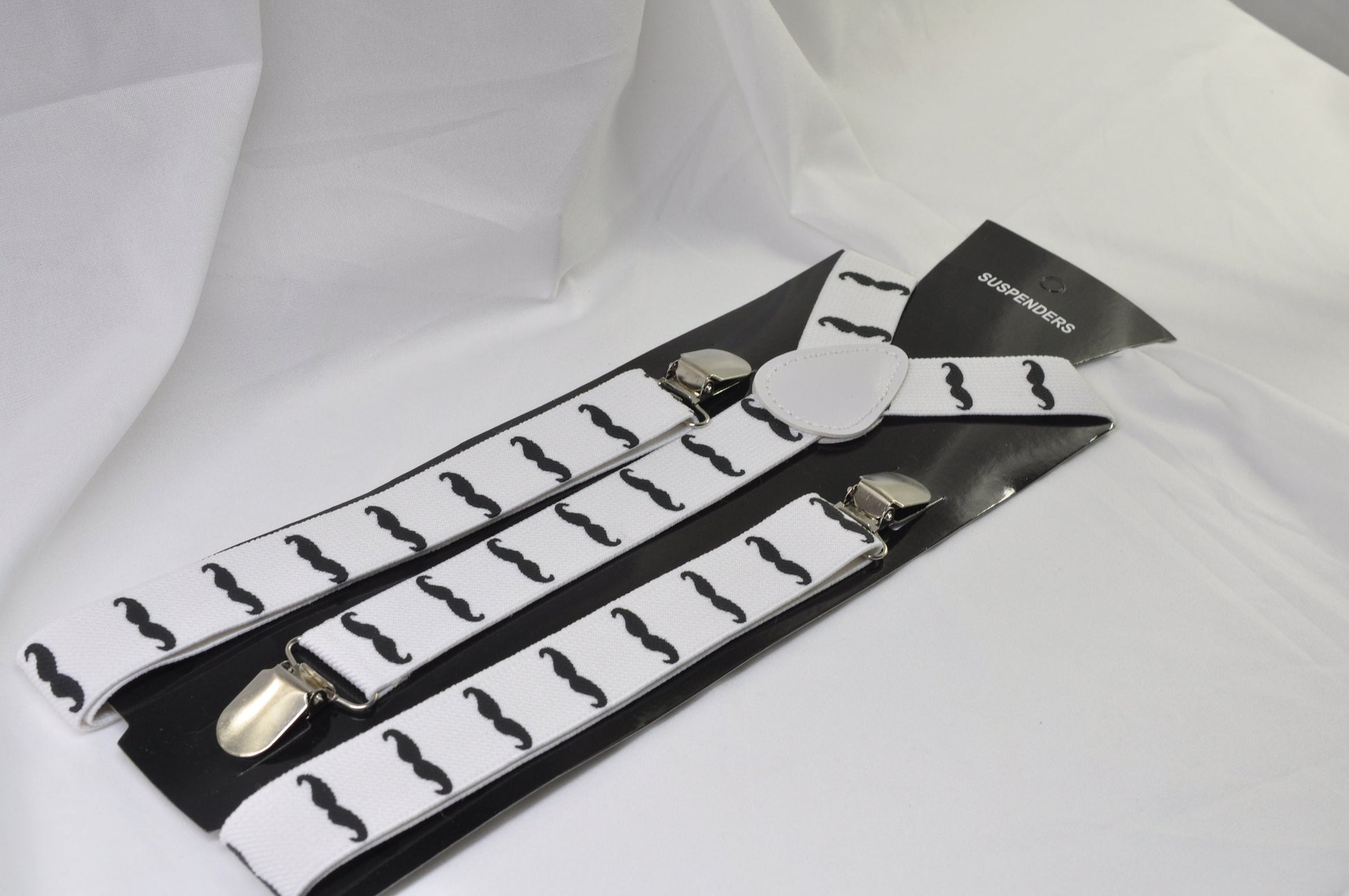 25mm Wide White Black Beard Mustache Paint Elastic Suspenders Braces for Men Adult / Youth Teenage / Boy Kids / Baby Infant Toddler