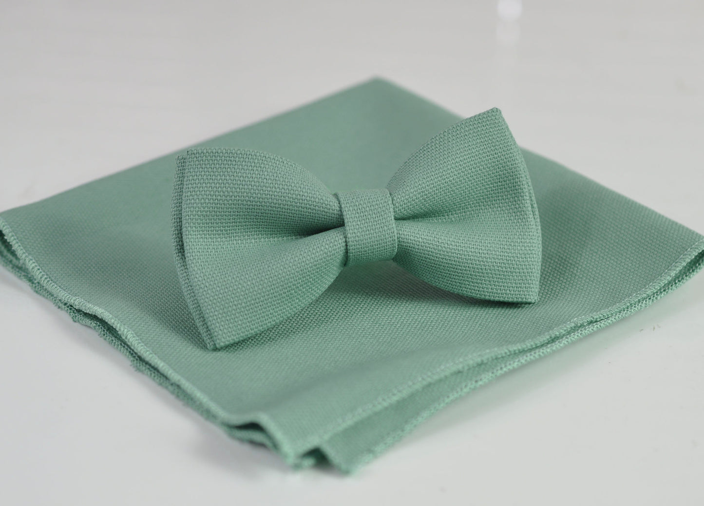 Sage Green Cotton Bow tie Bowtie + Matched Elastic Suspenders Braces for Men / Youth Teenage/ Boys Kids / Baby Infant Toddler