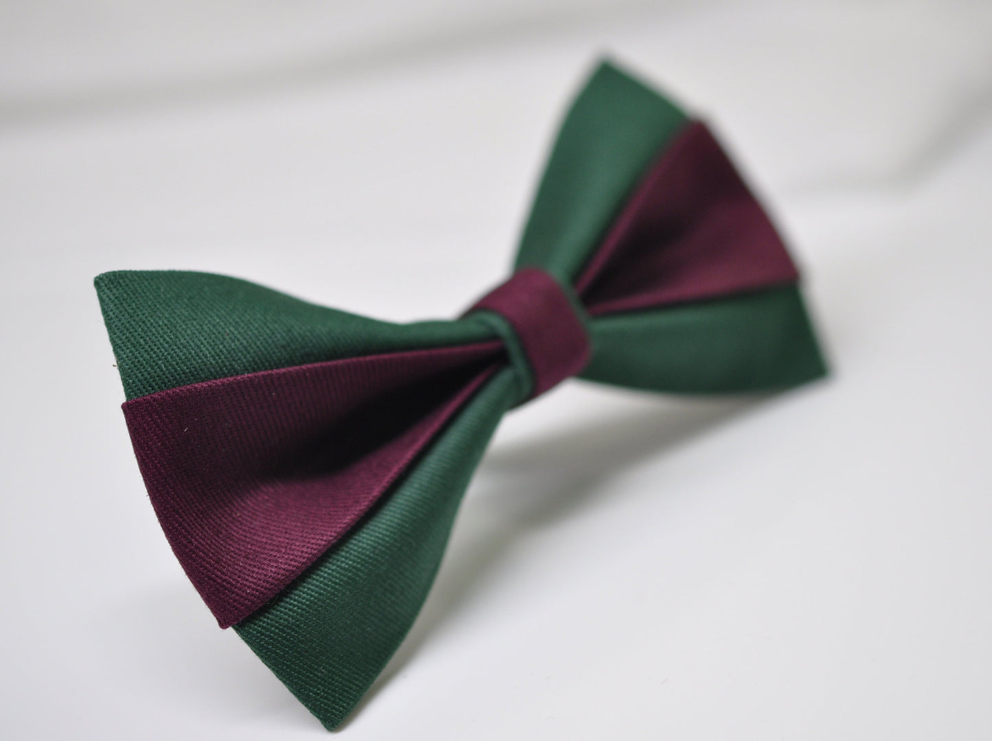 Burgundy Wine Red and Emerald Bottle Green Cotton Pre tied Bow tie Bowtie for Men Adult / Youth Teenage / Boy Kids / Baby Infant