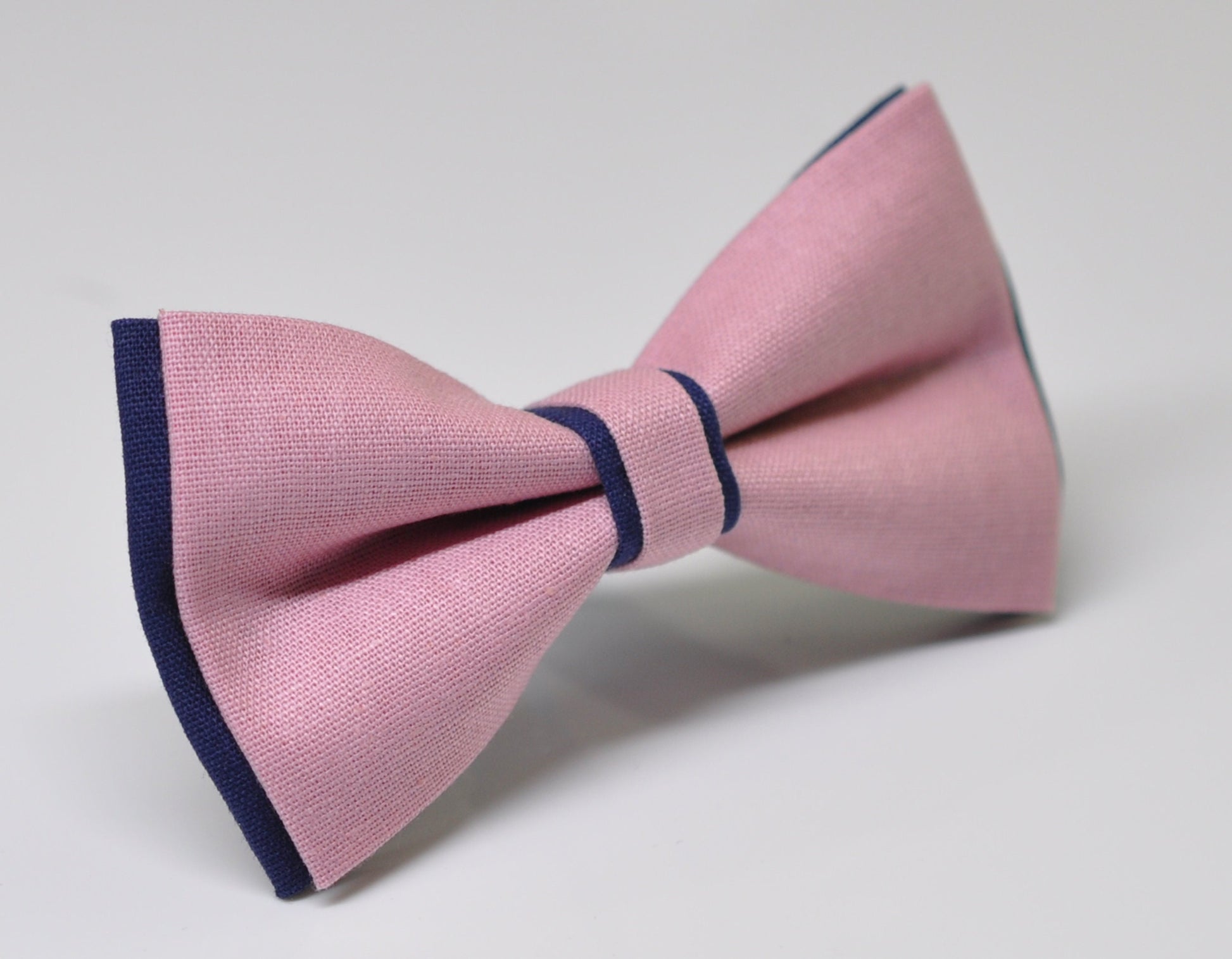 Navy Blue Dusty Pink Musk Pre tied Bow tie Bowtie + Navy Blue Elastic Suspenders Braces for Men / Youth / Boys Kids / Baby Infant Toddler