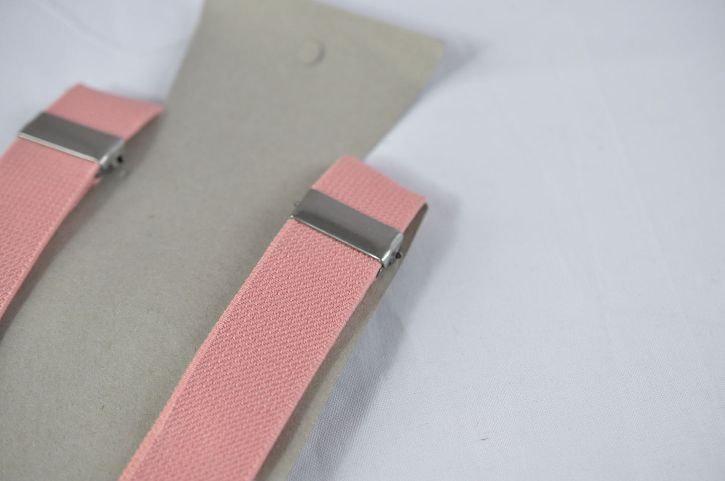 Dusty Pink Musk White Pre tied Bow tie Bowtie + Dusty Pink Elastic Suspenders Braces for Men / Youth / Boys Kids / Baby Infant Toddler