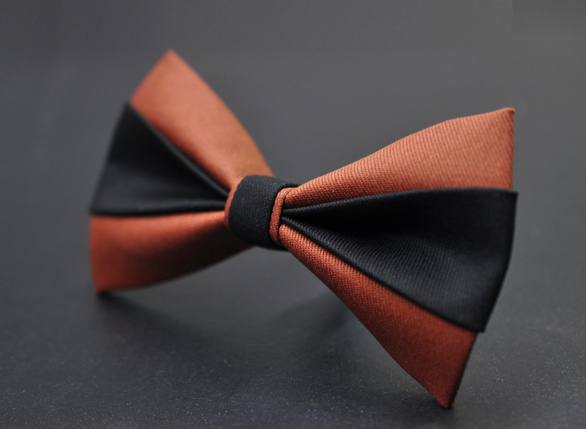 Rust Terracotta Brown Black Cotton Bow tie Bowtie + Black Suspenders Braces Men / Youth / Boys Kids / Baby Infant Toddler