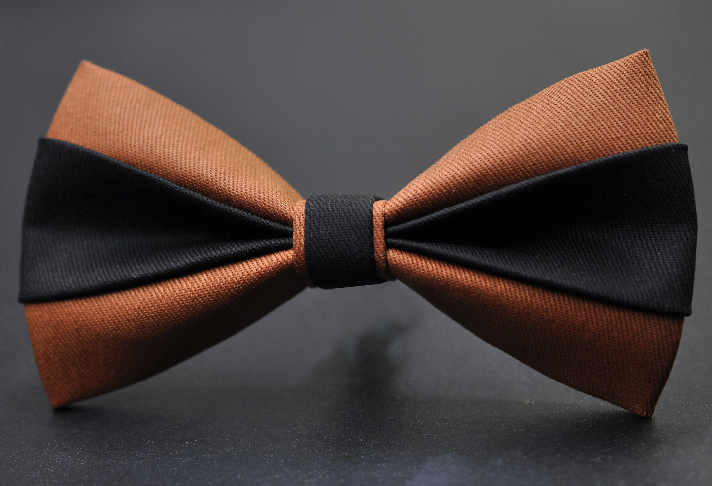 Tan Brown and Black Cotton Pre tied Bow tie Bowtie for Men Adult / Youth Teenage / Boy Kids / Baby Infant