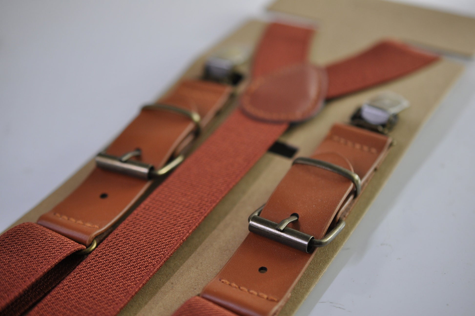 Rust Terracotta Brown Black Cotton Bow tie Bowtie + Rust Tan Suspenders Braces Men / Youth / Boys Kids / Baby Infant Toddler