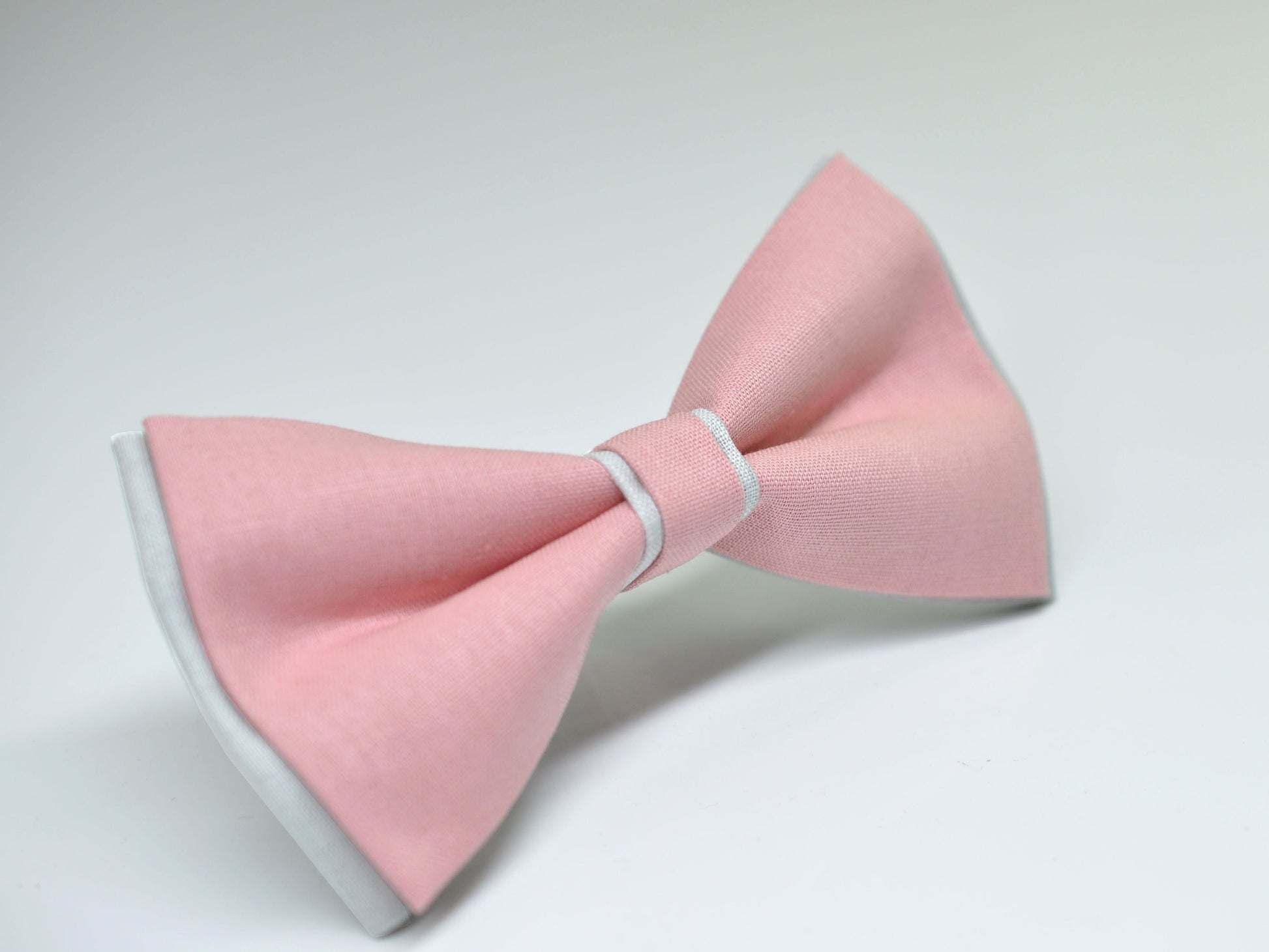 Dusty Pink Musk White Pre tied Bow tie Bowtie + Dusty Pink Elastic Suspenders Braces for Men / Youth / Boys Kids / Baby Infant Toddler