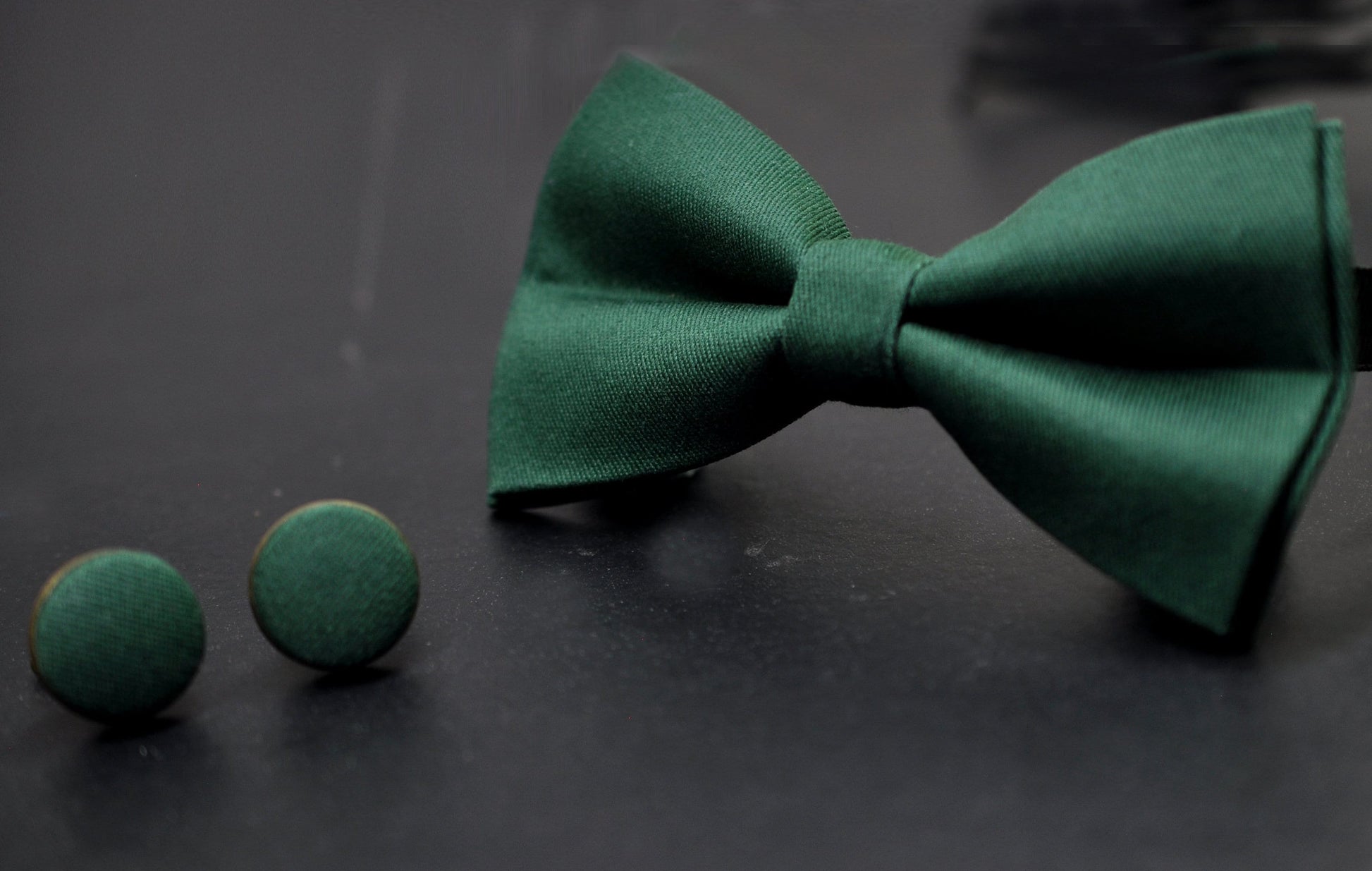 Dark Emerald Green Bottle Green Pretied Cotton Bow tie Bowtie + Cufflinks for Men Adult / Youth Teenage / Boy Kids / Toddler Baby Infant