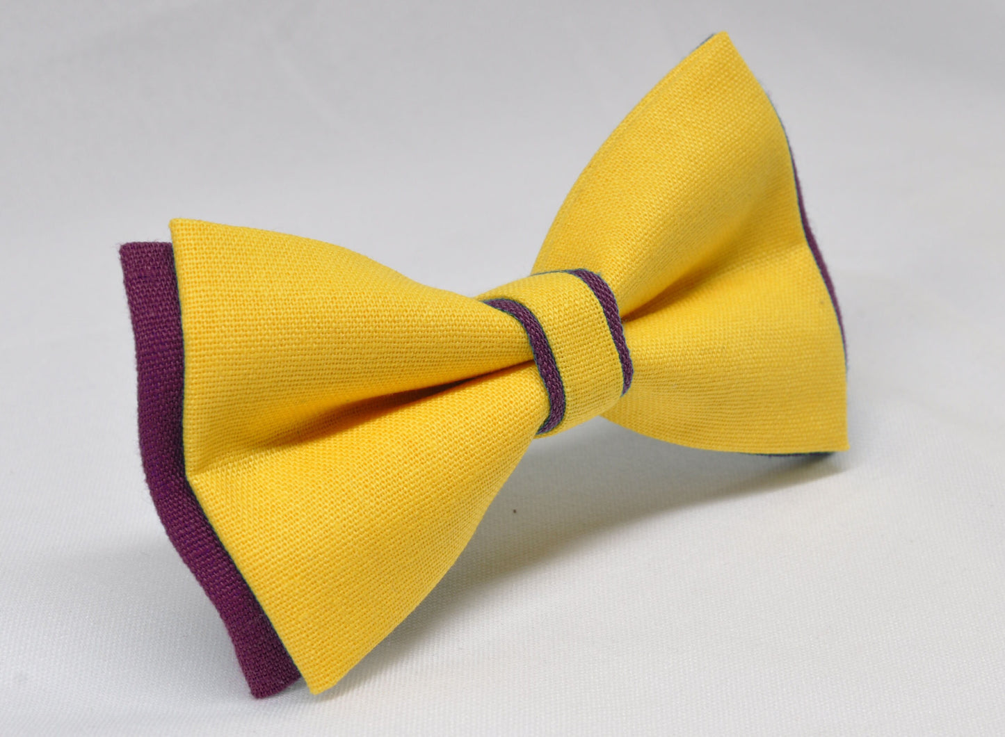 Burgundy Wine Red and Yellow Linen Cotton Pre tied Bow tie Bowtie for Men Adult / Youth Teenage / Boy Kids / Baby Infant