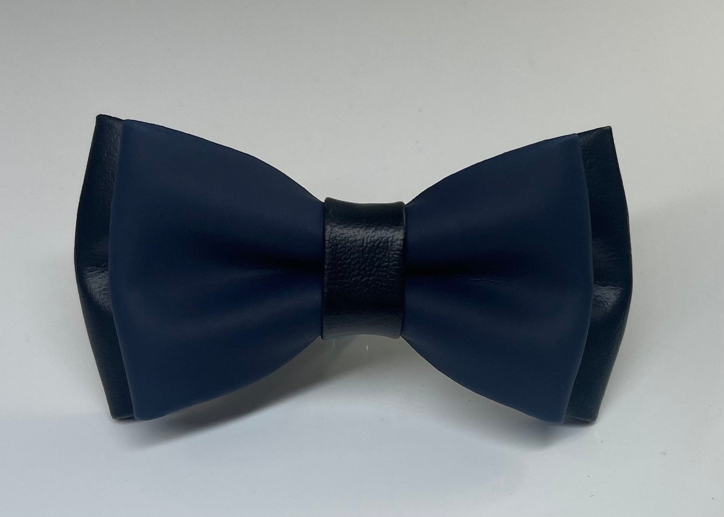 Black and Navy Blue Faux Leather PVC Pre tied Bow tie Bow tie for infant baby toddler / Boy Kids / Youth Teenage / Men