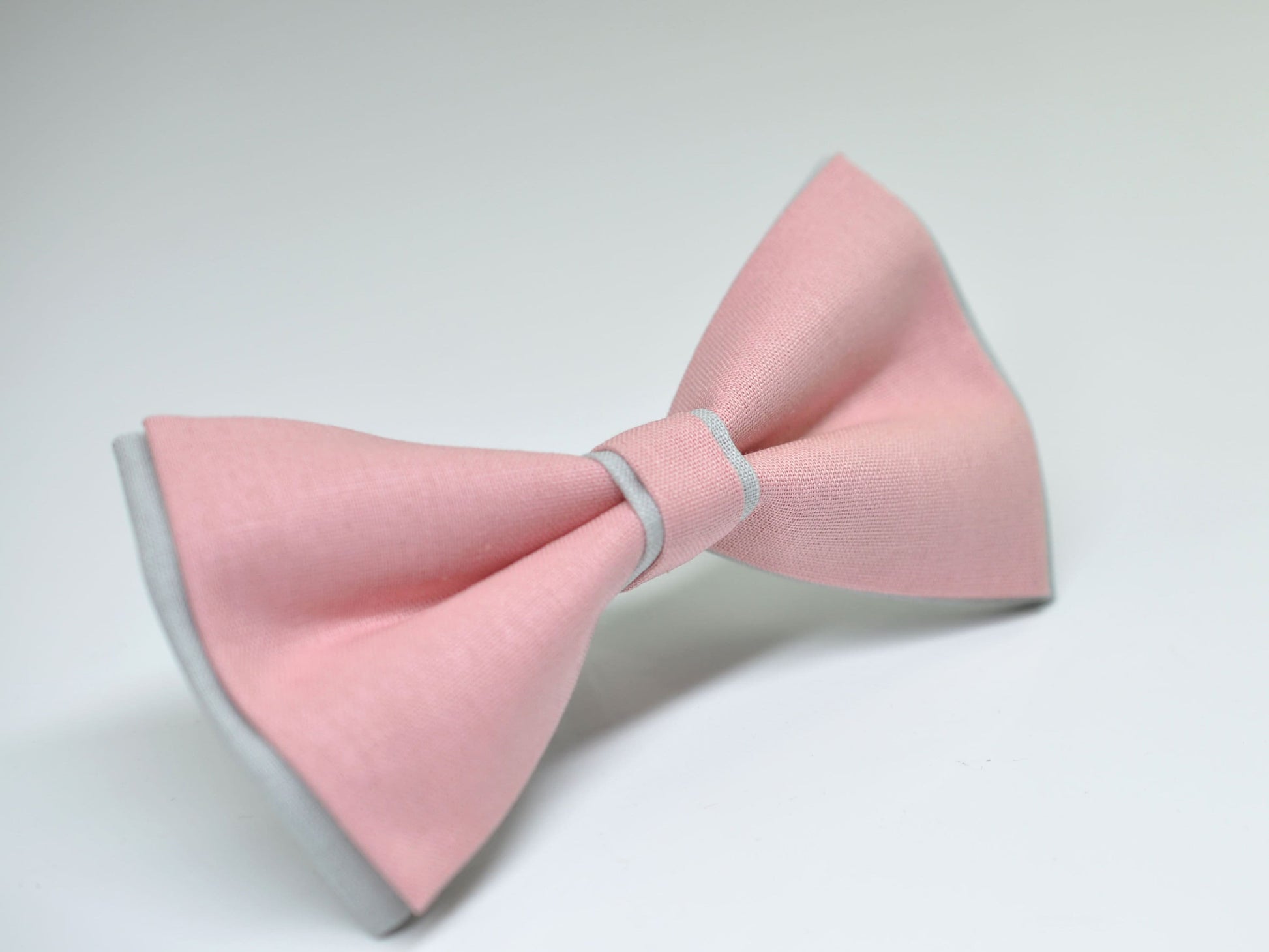 Dusty Pink Musk Silver Grey Pre tied Bow tie Bowtie + Dusty Pink Elastic Suspenders Braces for Men / Youth / Boys Kids / Baby Infant Toddler