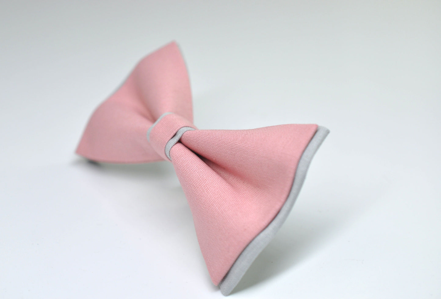 Dusty Pink Musk Silver Grey Pre tied Bow tie Bowtie + Dusty Pink Elastic Suspenders Braces for Men / Youth / Boys Kids / Baby Infant Toddler