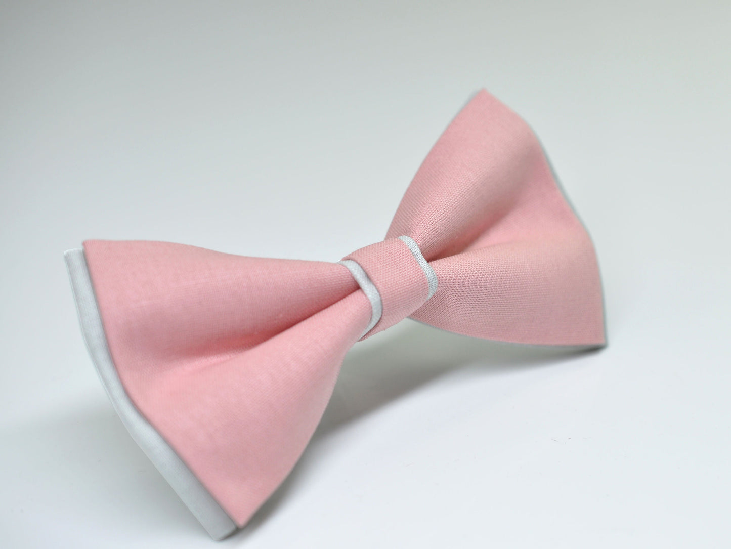 Dusty Pink Musk White Pre tied Bow tie Bowtie + Elastic Suspenders Braces for Men / Youth / Boys Kids / Baby Infant Toddler