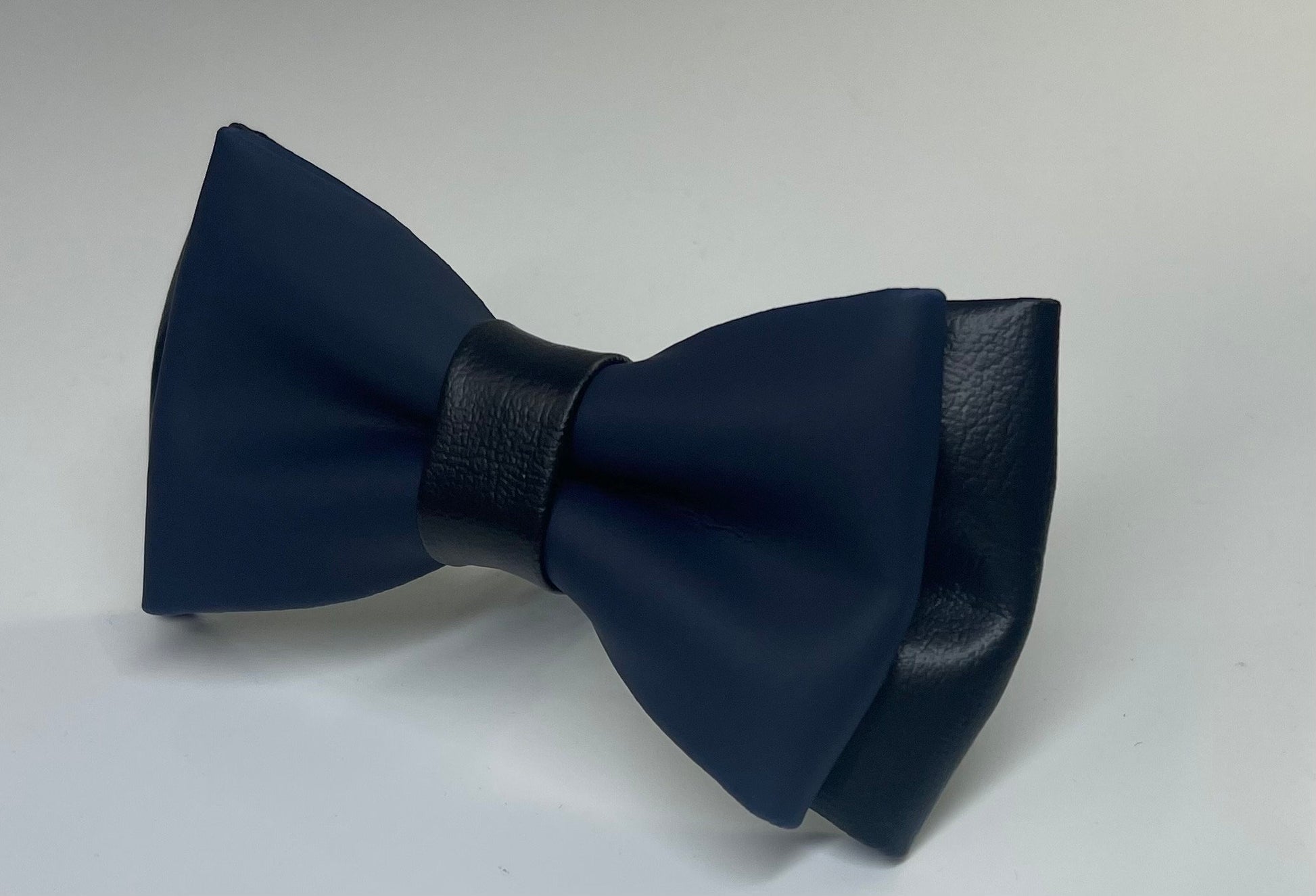 Black and Navy Blue Faux Leather PVC Pre tied Bow tie Bow tie for infant baby toddler / Boy Kids / Youth Teenage / Men