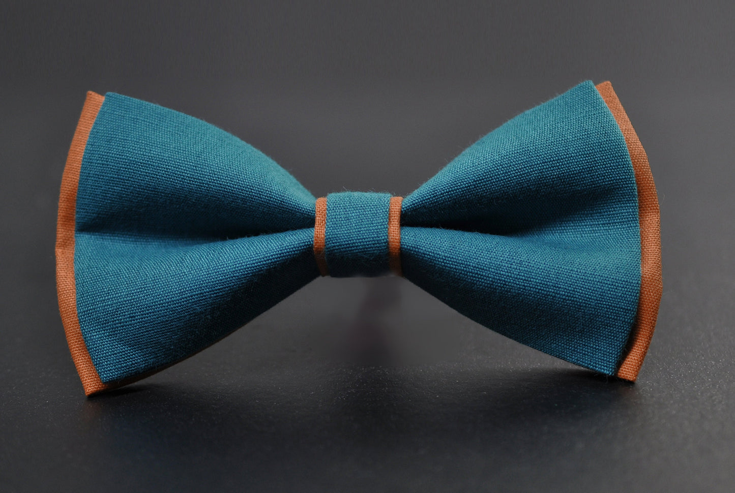 Teal Blue and Tan Brown Linen Cotton Bow tie Bowtie + Tan Elastic Suspenders Braces for Men / Youth Teenage/ Boys Kids / Baby Infant Toddler