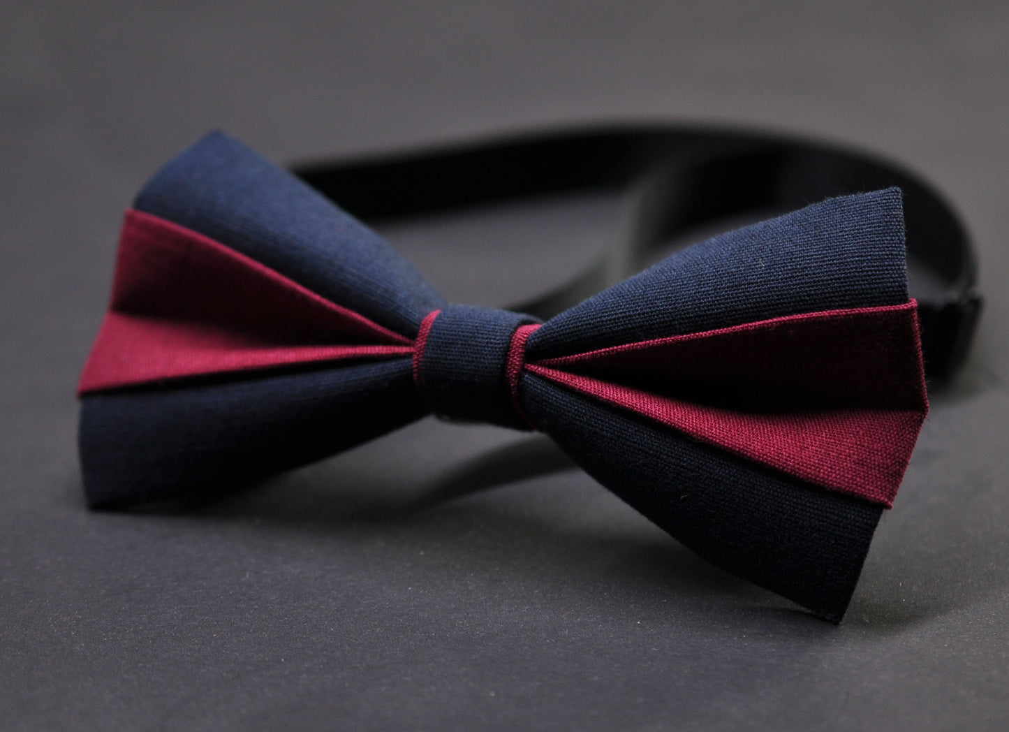 Dark Navy Blue and Wine Red Burgundy Linen Bow tie Bowtie + Navy Blue Suspenders Braces for Men / Youth/ Boys Kids / Baby Infant Toddler