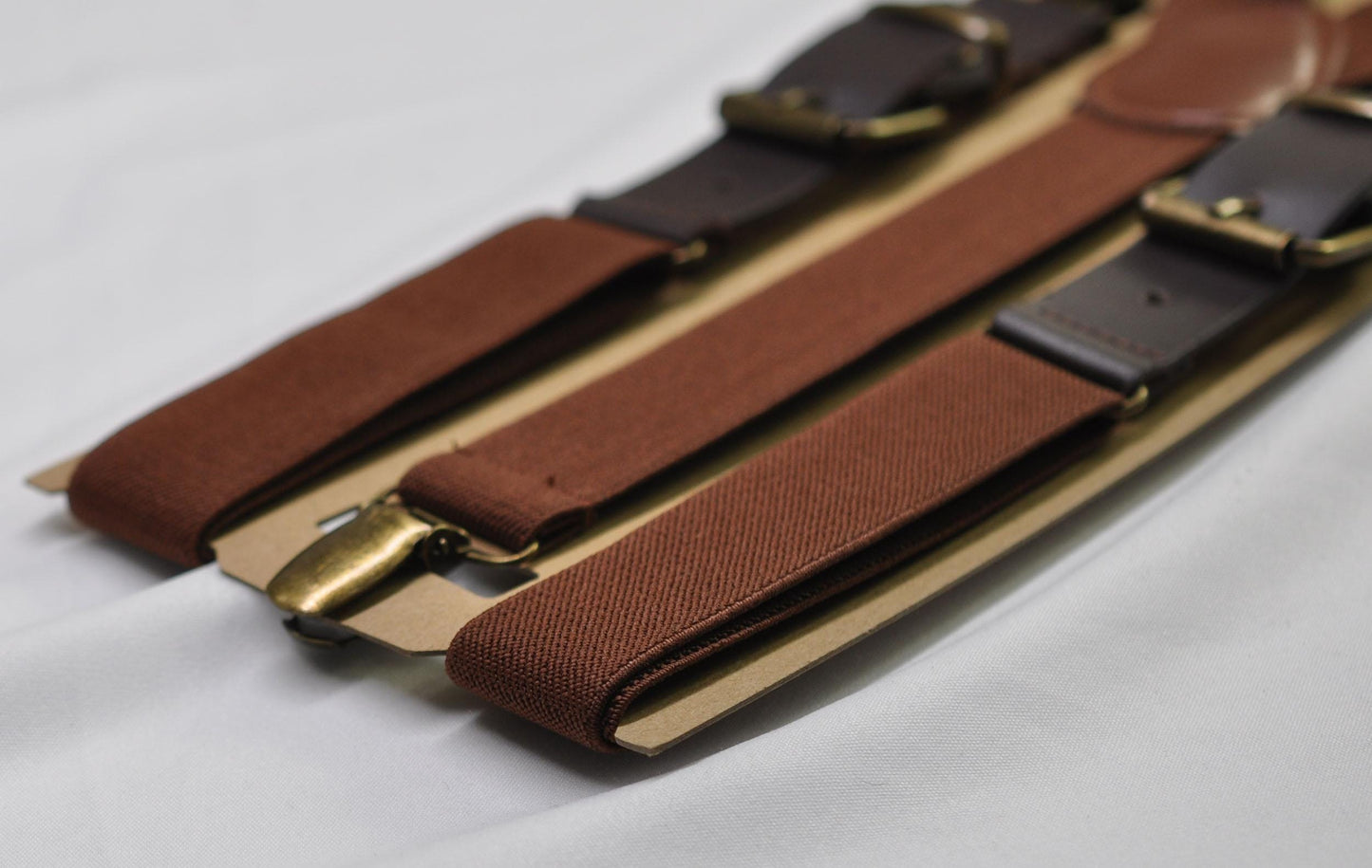 Brown and Coffee Faux Leather Adjustabale Suspenders Braces for Men Adult / Youth Teenage / Boy Kids / Infant Toddler Baby