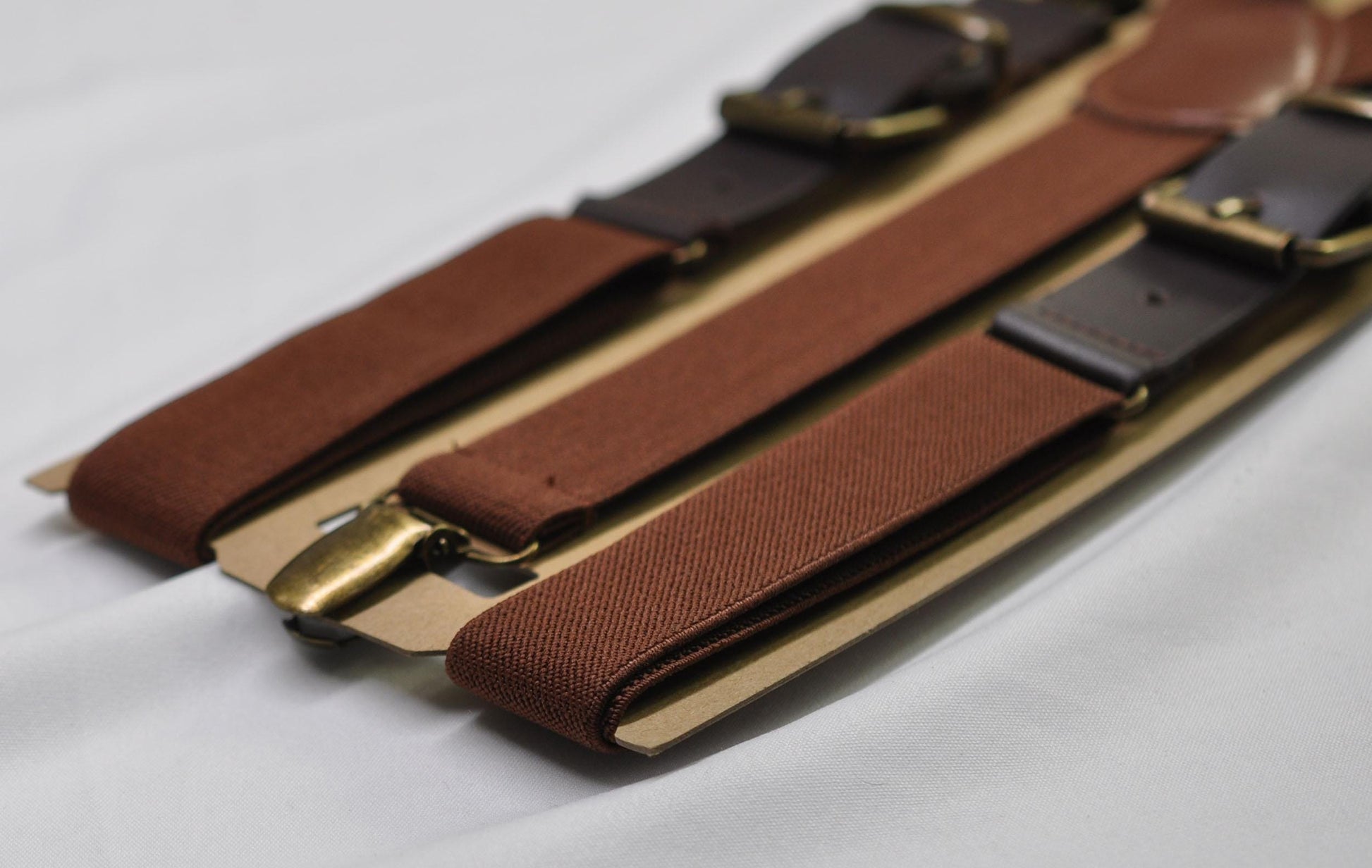 Brown and Coffee Faux Leather Adjustabale Suspenders Braces for Men Adult / Youth Teenage / Boy Kids / Infant Toddler Baby