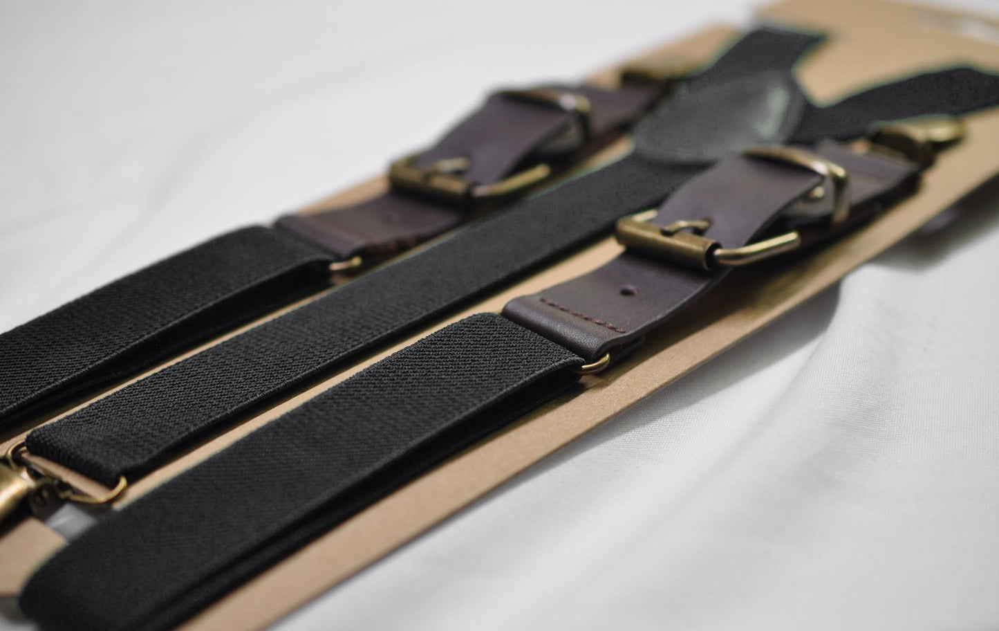 Black and Coffee Faux Leather Adjustable Suspenders Braces for Men Adult / Youth Teenage / Boy Kids / Infant Toddler Baby